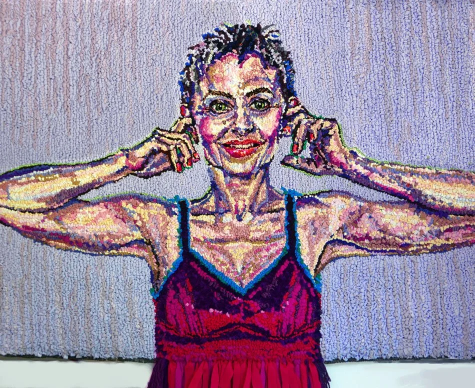 Here (Hear) No Evil, 2005, discarded clothing, 34 x 46 in