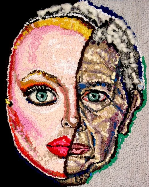 Beneath The Surface, 2008, discarded clothing, 18 x 18 in