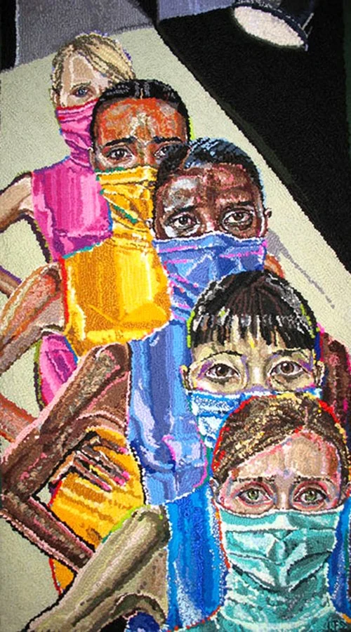 Contagious Silence, 2009, discarded clothing, 44 x 24 in