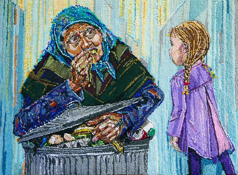 I See Myself In You, 2019, discarded clothing, 26 x 36 inches, reversible