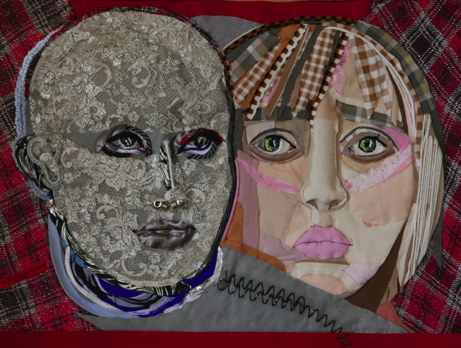 Nowhere to Run Nowhere to Hide, 2026, organic & synthetic discarded clothing, metal found objects, yarn, 27x20
Is it okay to be human?
