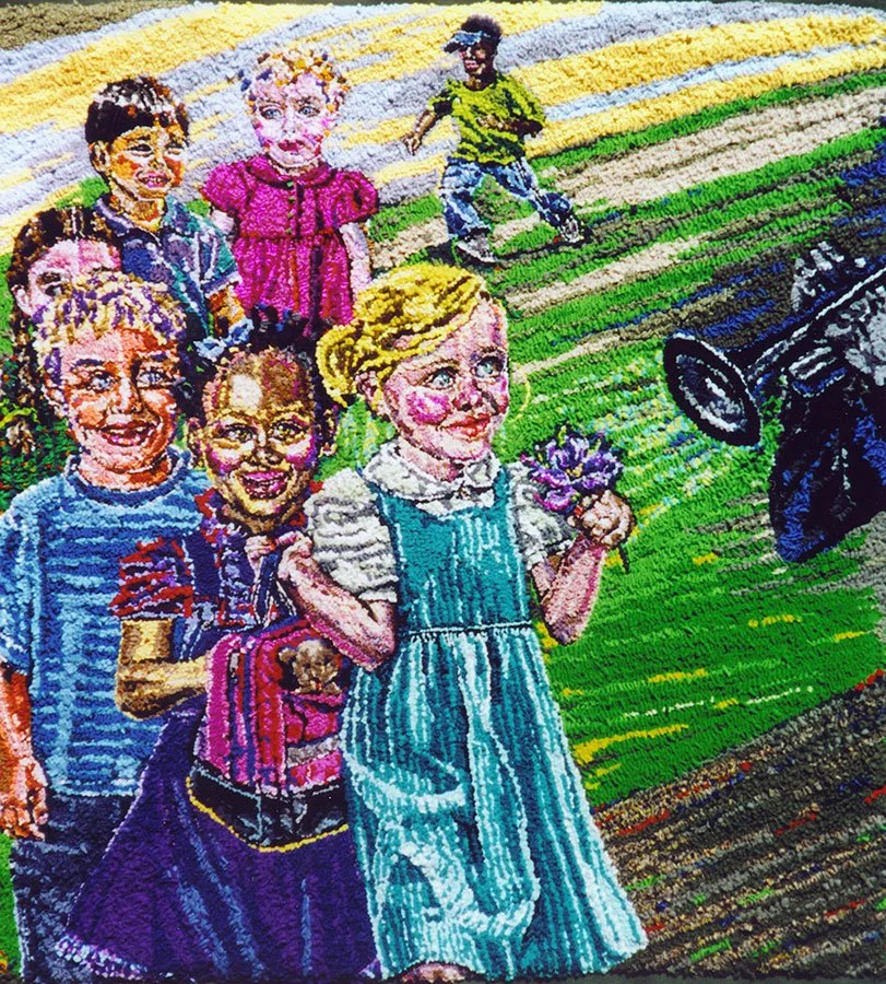 The Power of the Pied Piper, 2004, discarded clothing, 49 x 48 inches