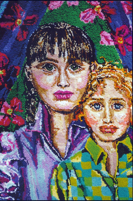 Stifled Sisters, 2000, discarded clothing, 58 x 38 inches