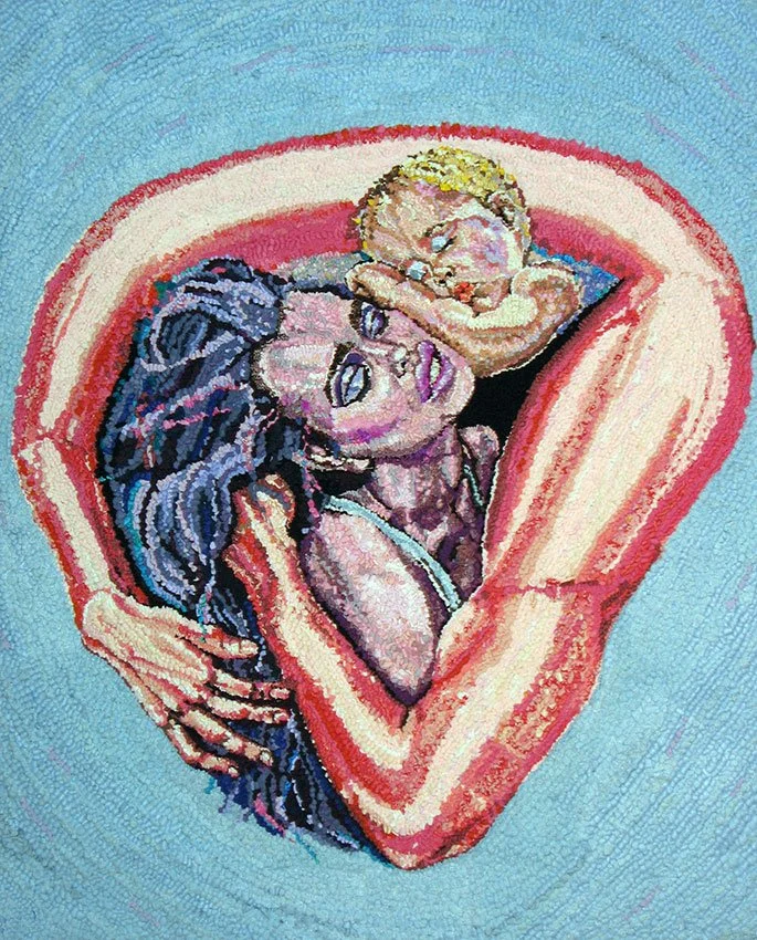 Mother Me, 2006, discarded clothing and blankets, 44 x 40 inches