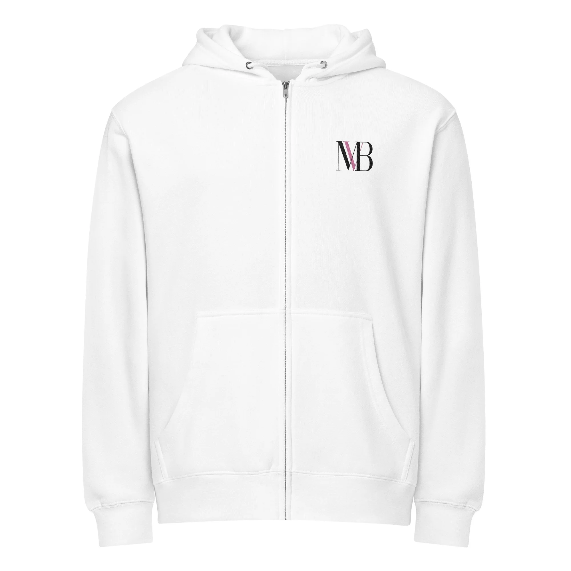 Premium Full Zip Hoodie (White/Gray)