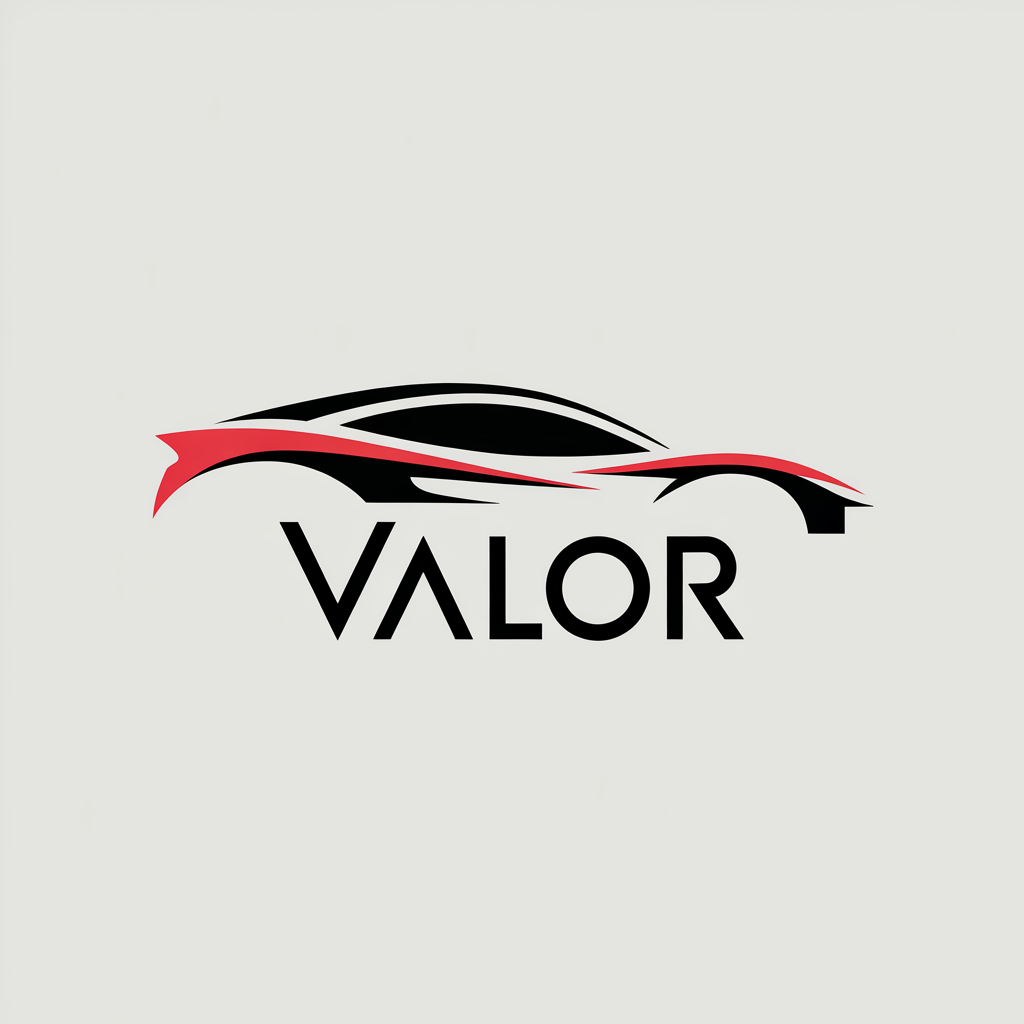A stylized racing car logo with the word 'VALOR' beneath it.