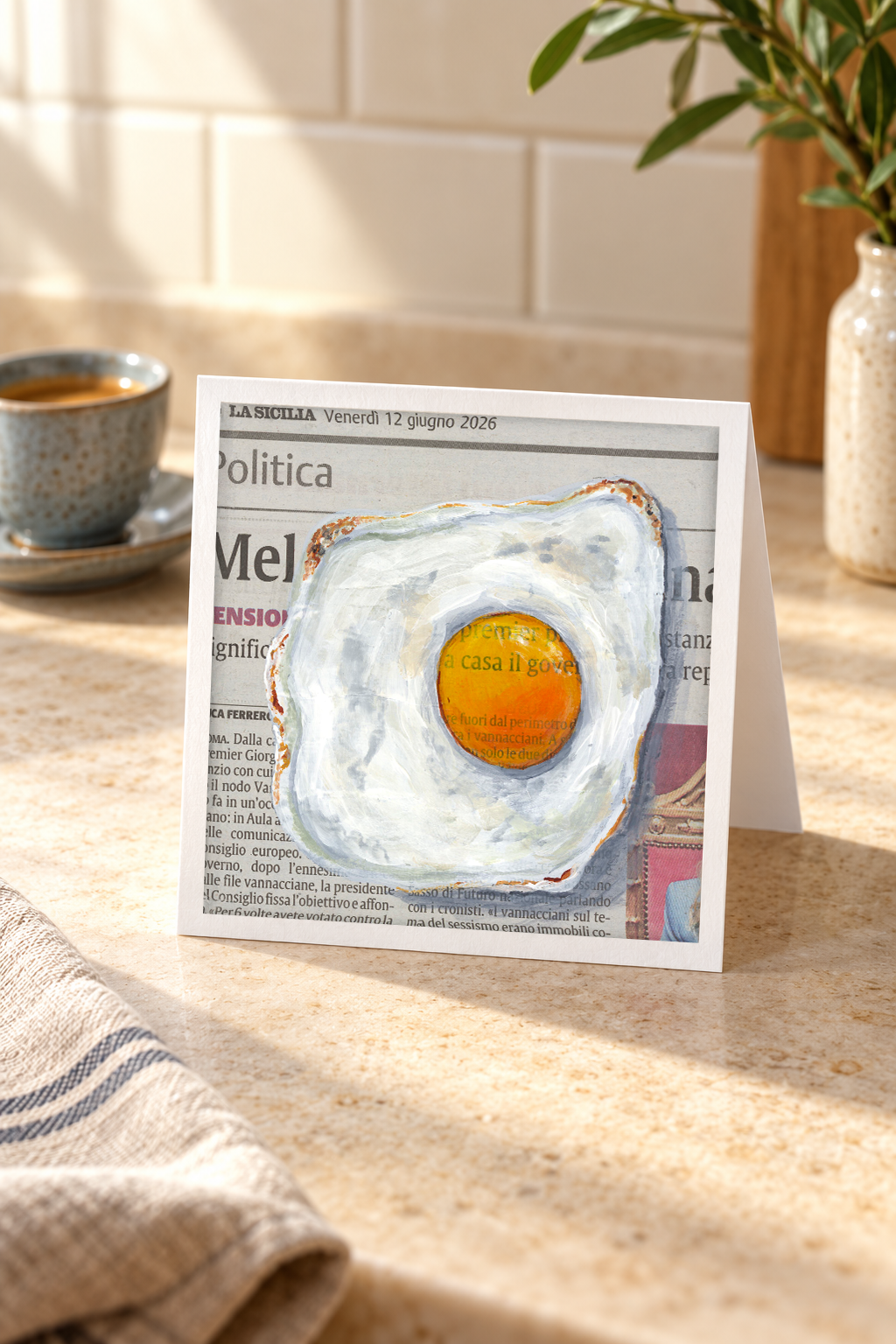 Fried Egg Italian Newspaper Greeting Card-1.png
