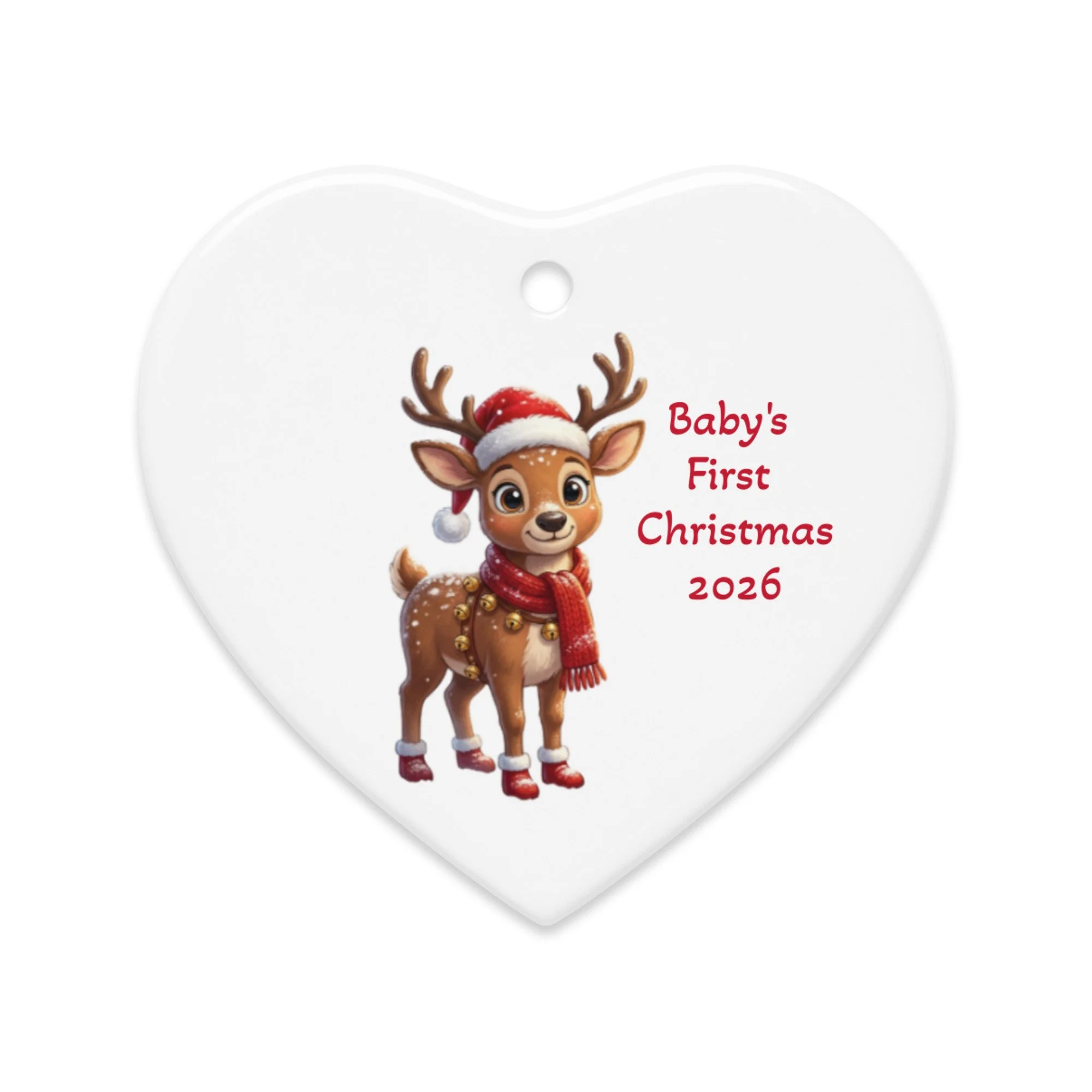 Double-sided ceramic ornaments heart