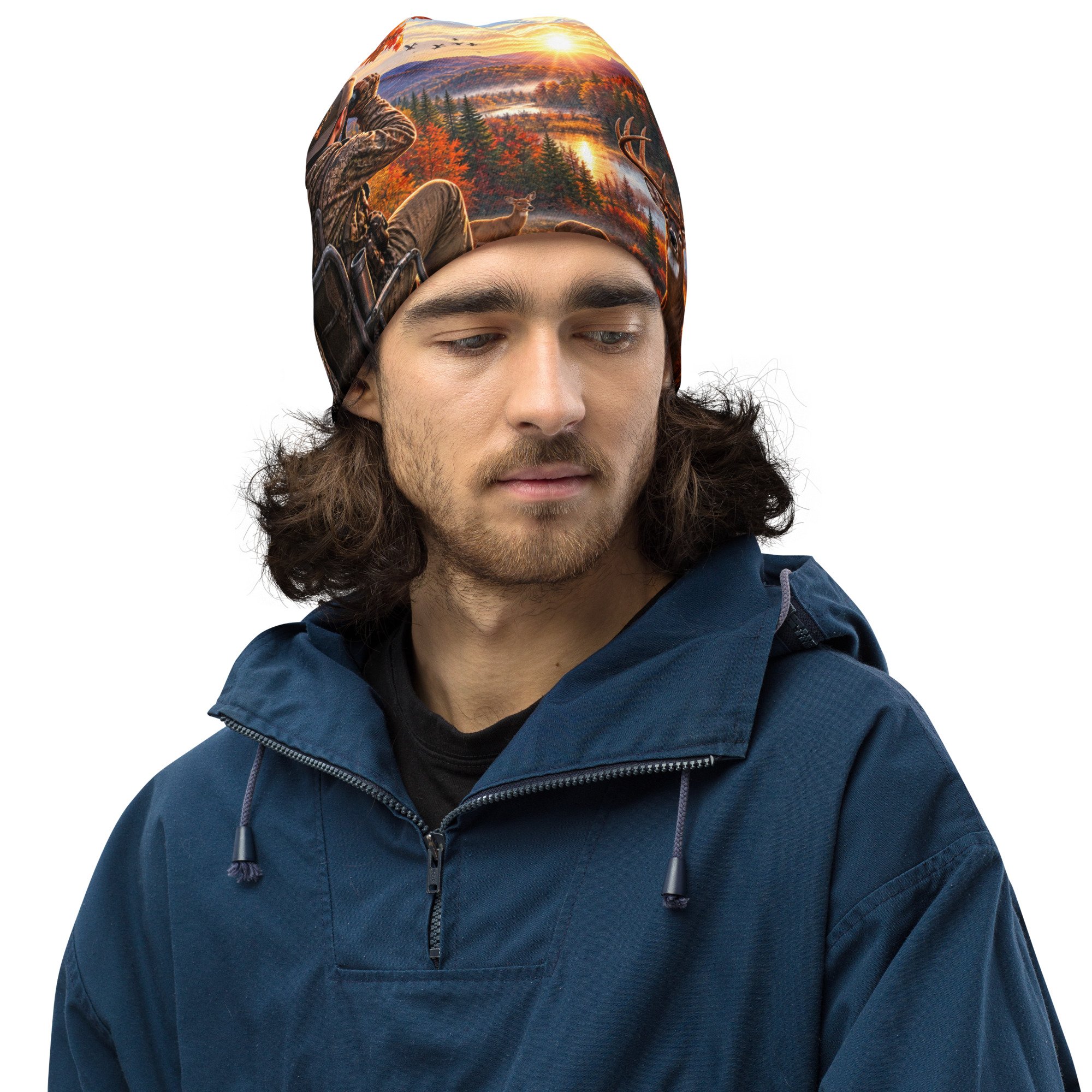 Men All-Over Print  Beanie - Avid Deer Hunter