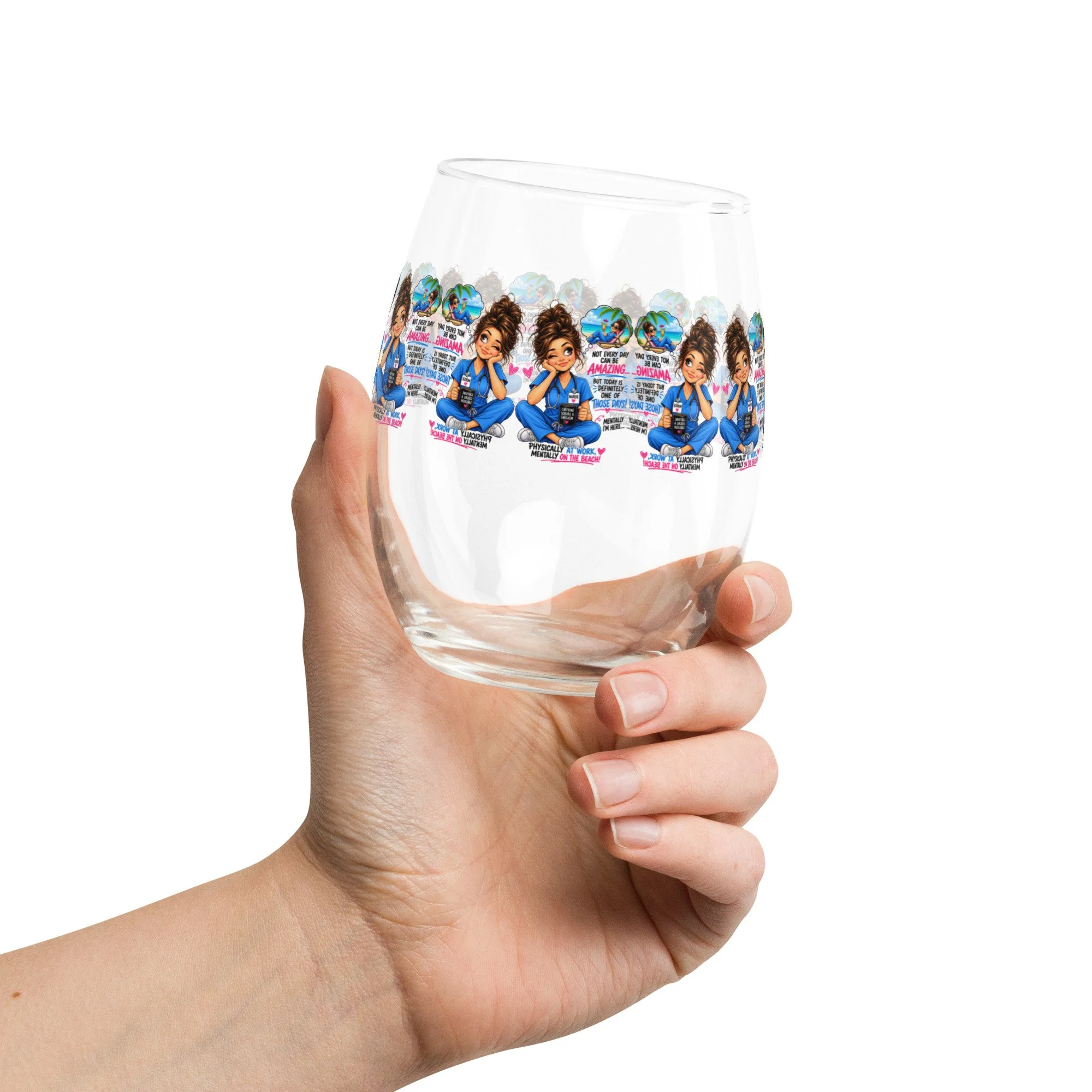 Stemless wine glass