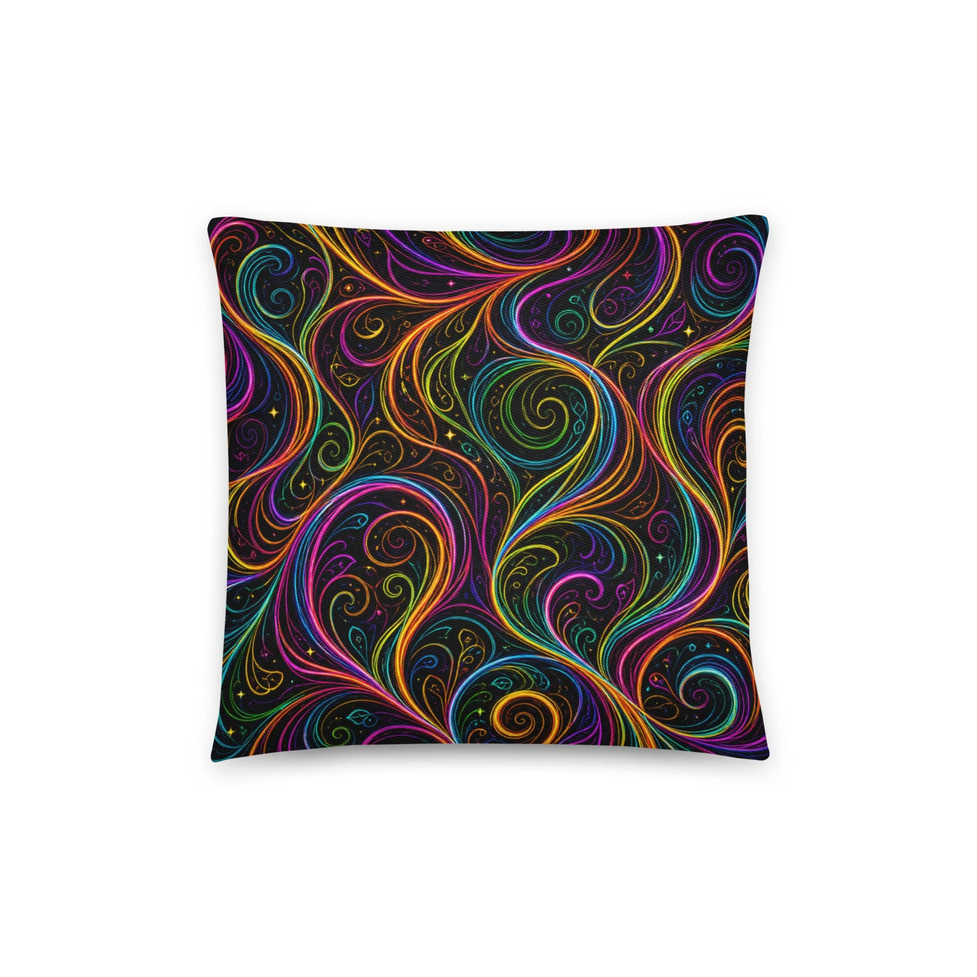 Cotton pillow colorful swirls
