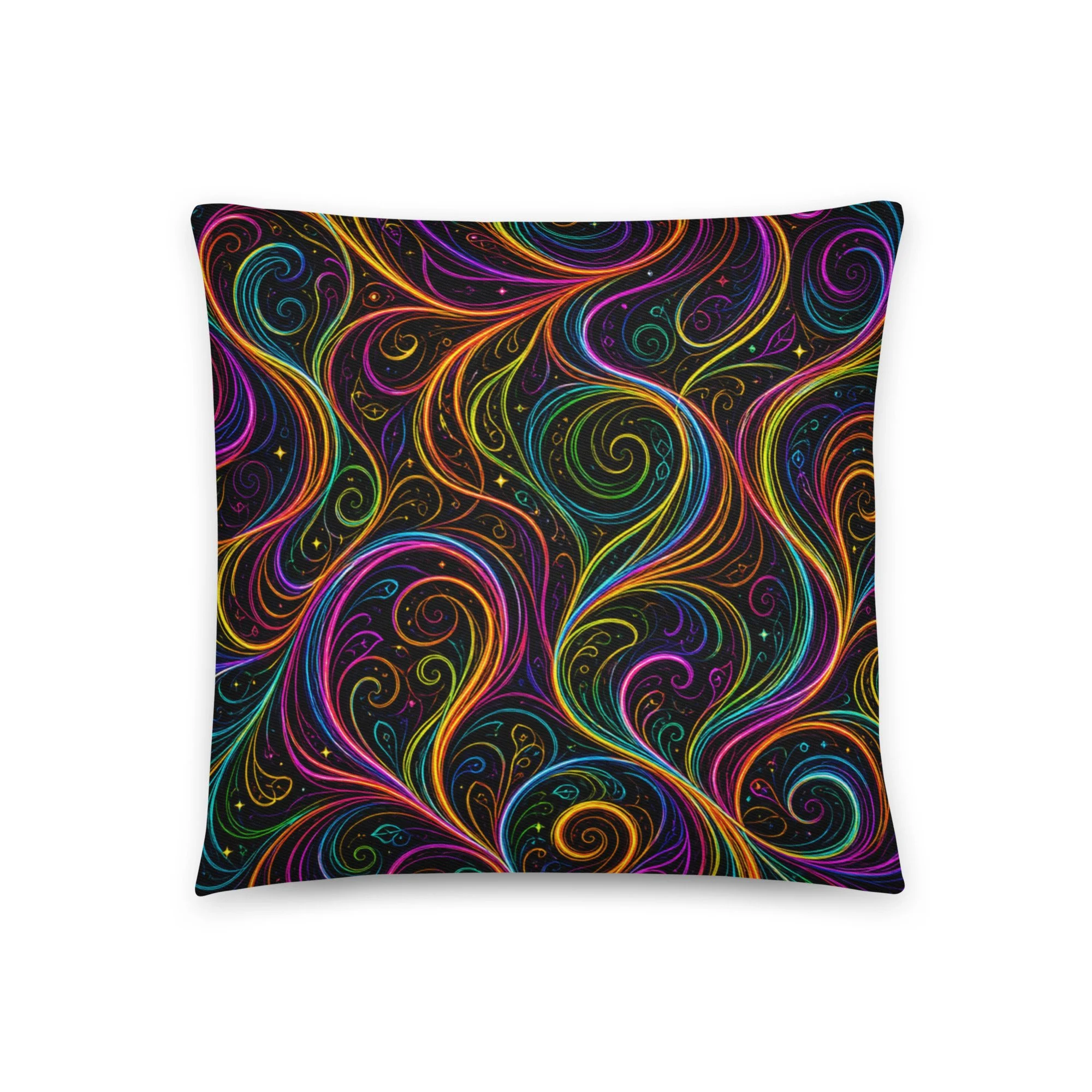 Cotton pillow colorful swirls