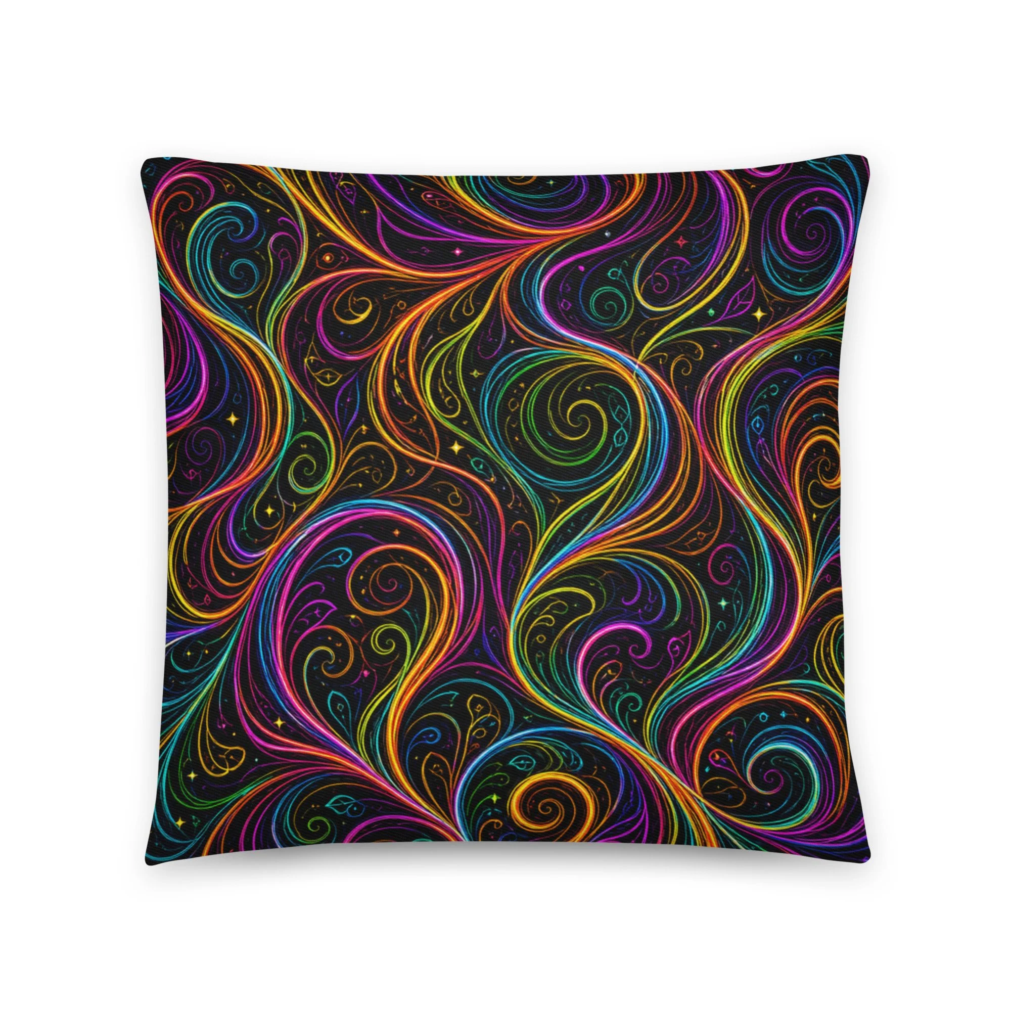 Cotton pillow colorful swirls