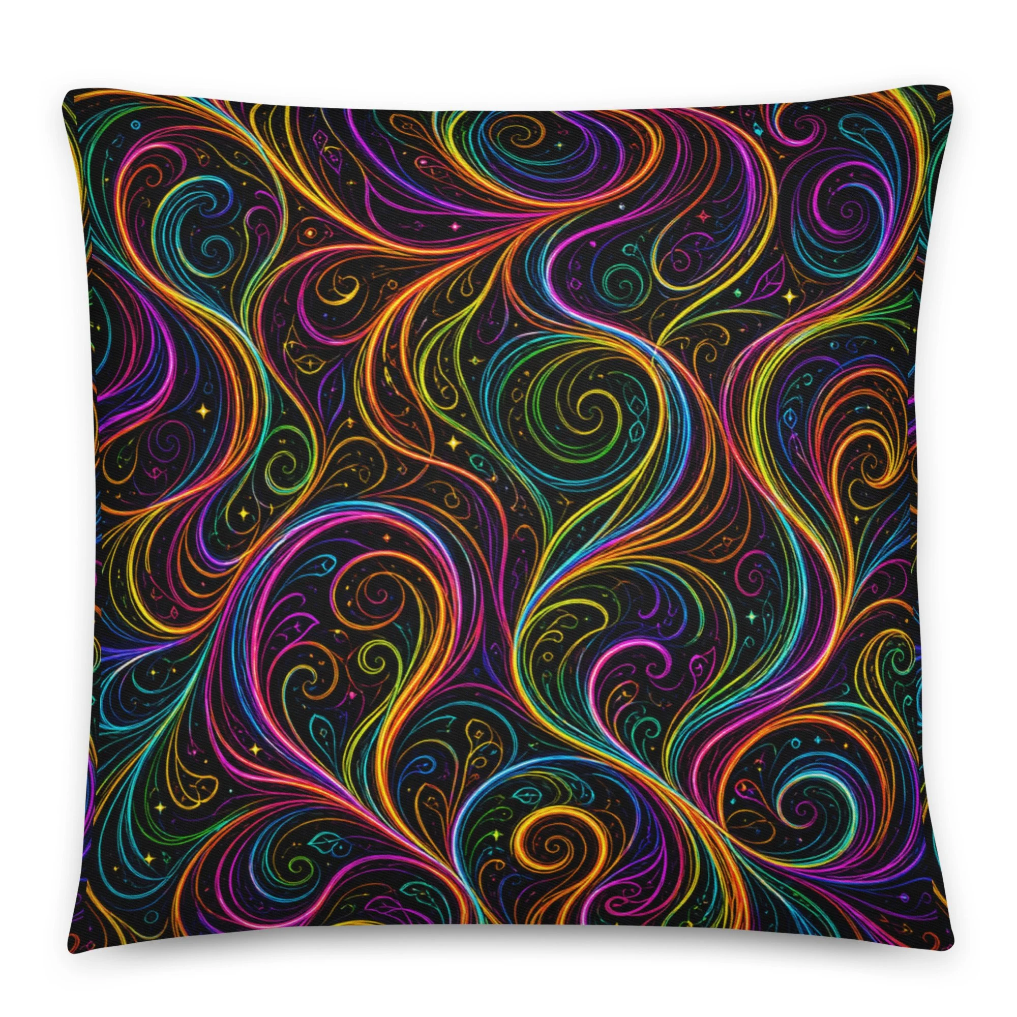 Cotton pillow colorful swirls