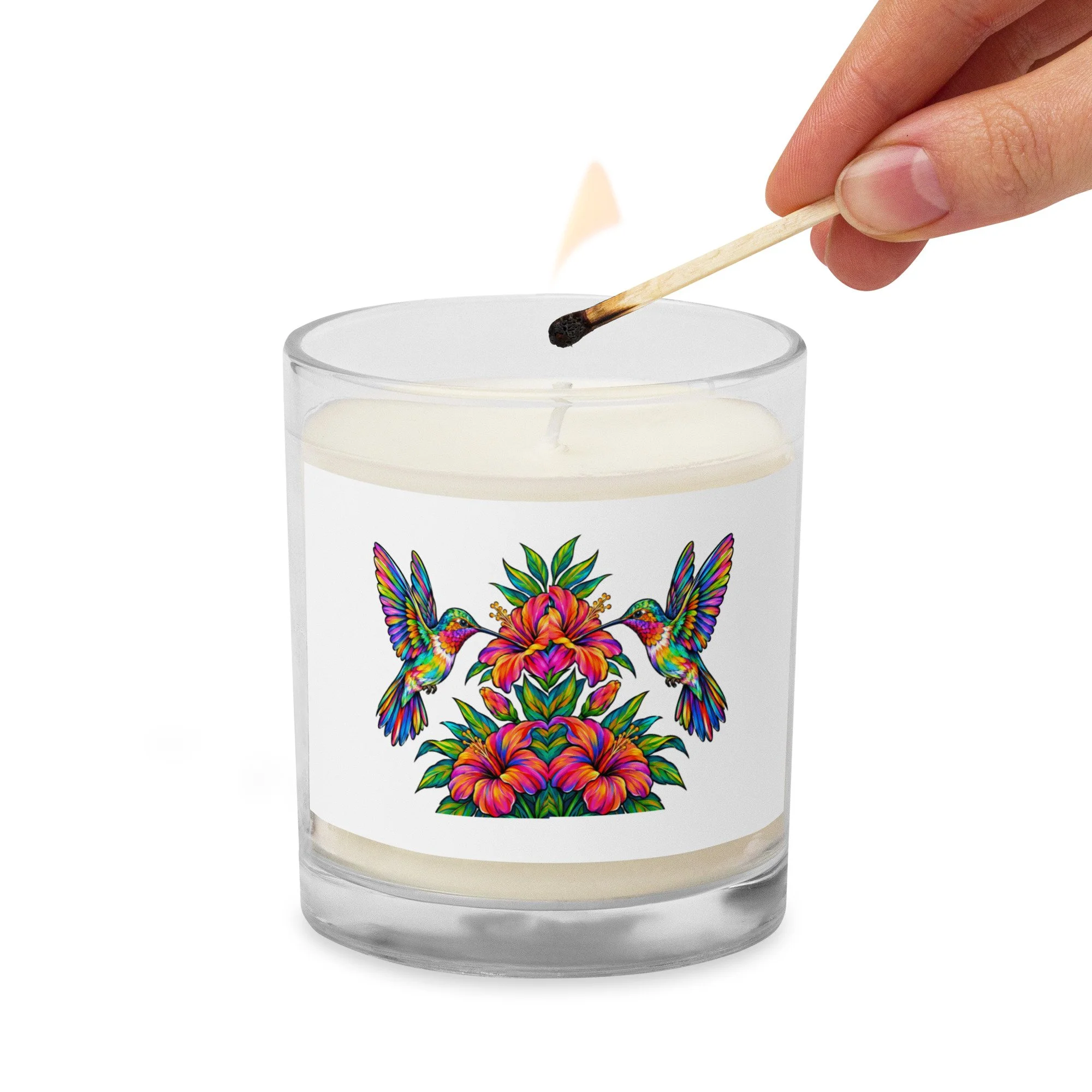 Glass jar soy wax candle