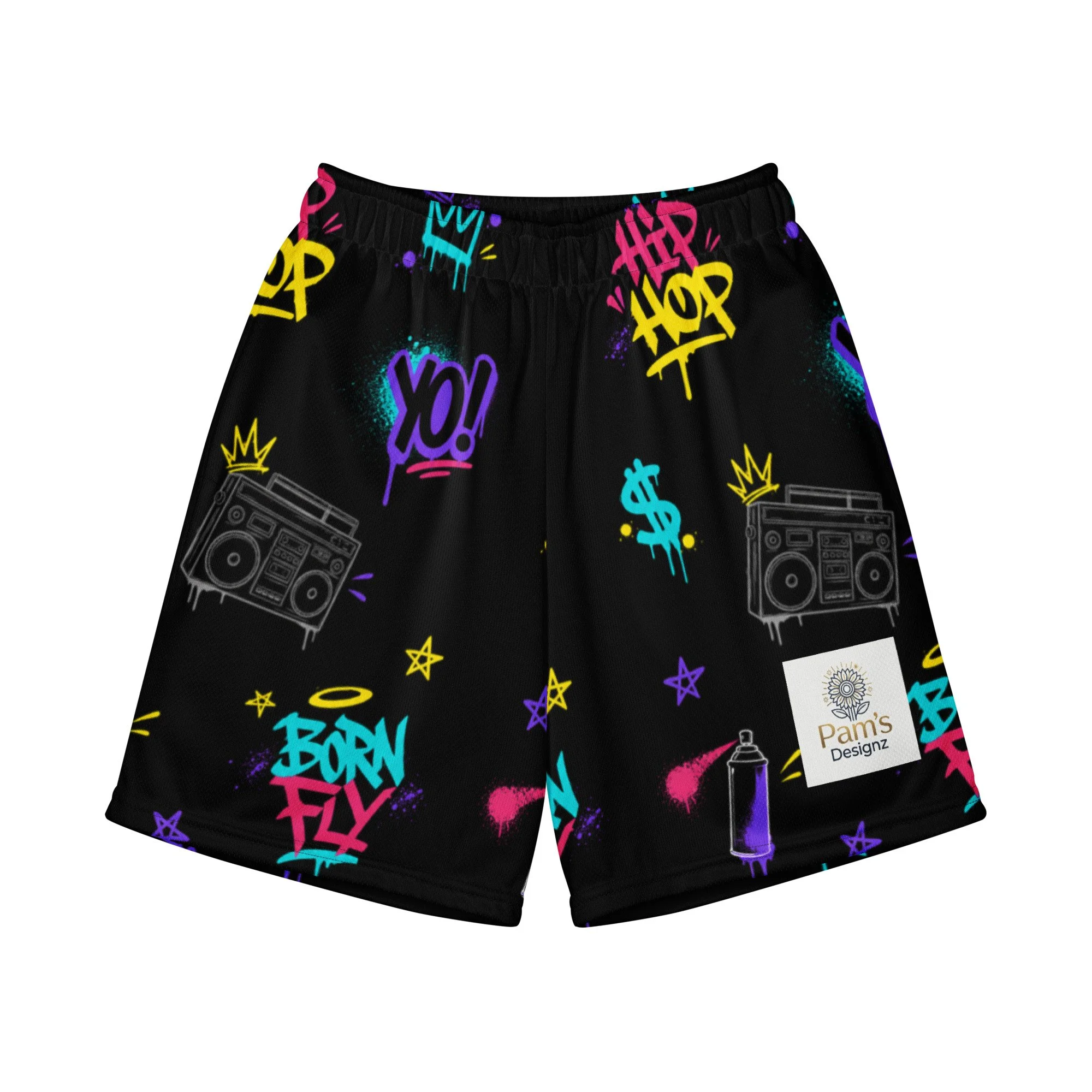 All-Over Print Youth Recycled Mesh Shorts- Hip Hop Youth