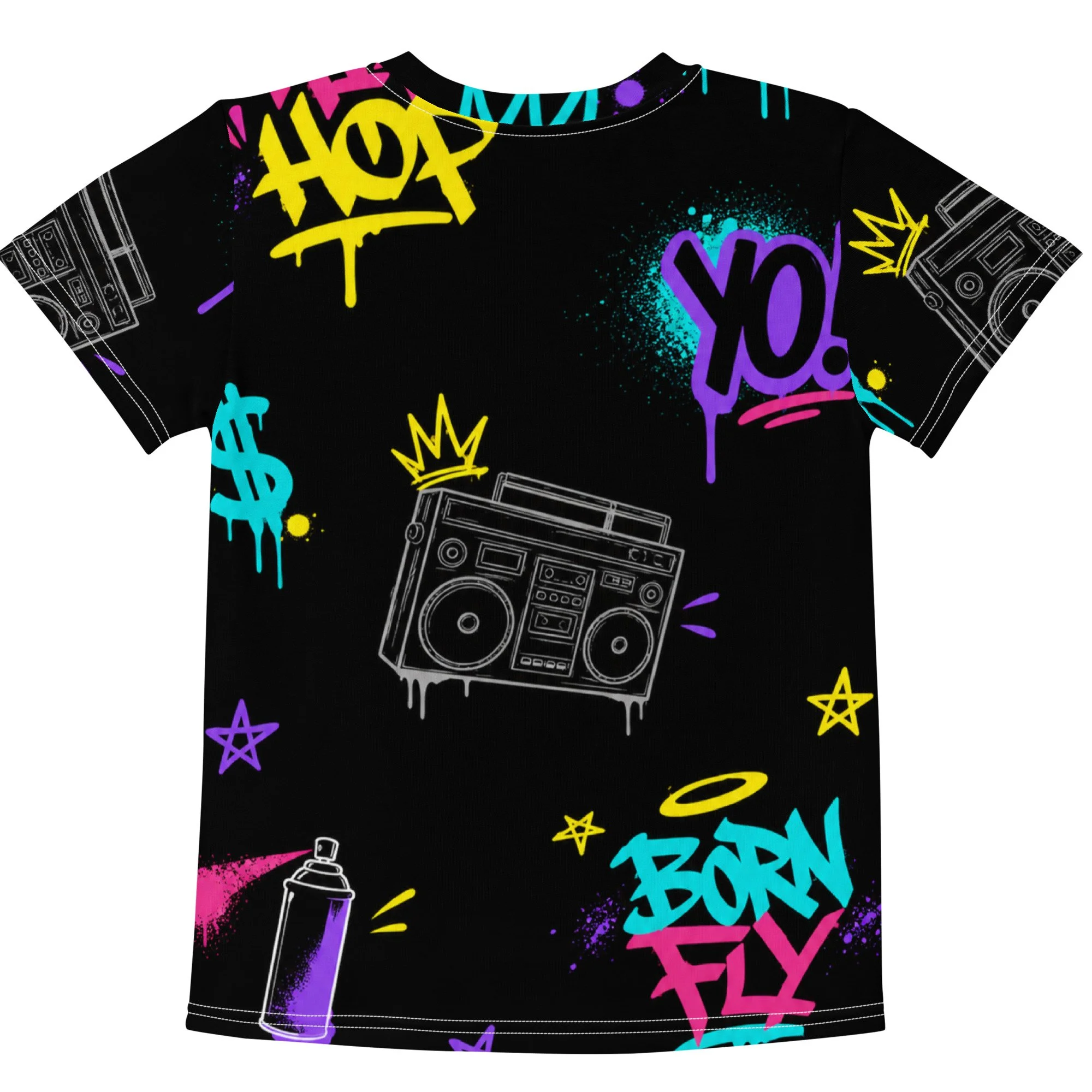 Kids cotton crew neck t-shirt Hip Hop