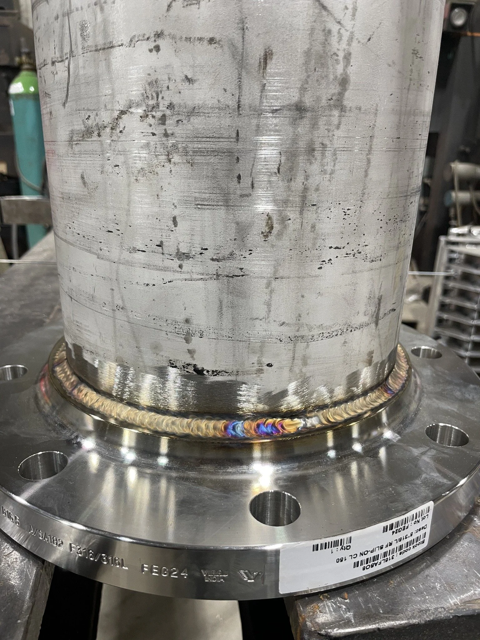 Flanged pipe fabrication