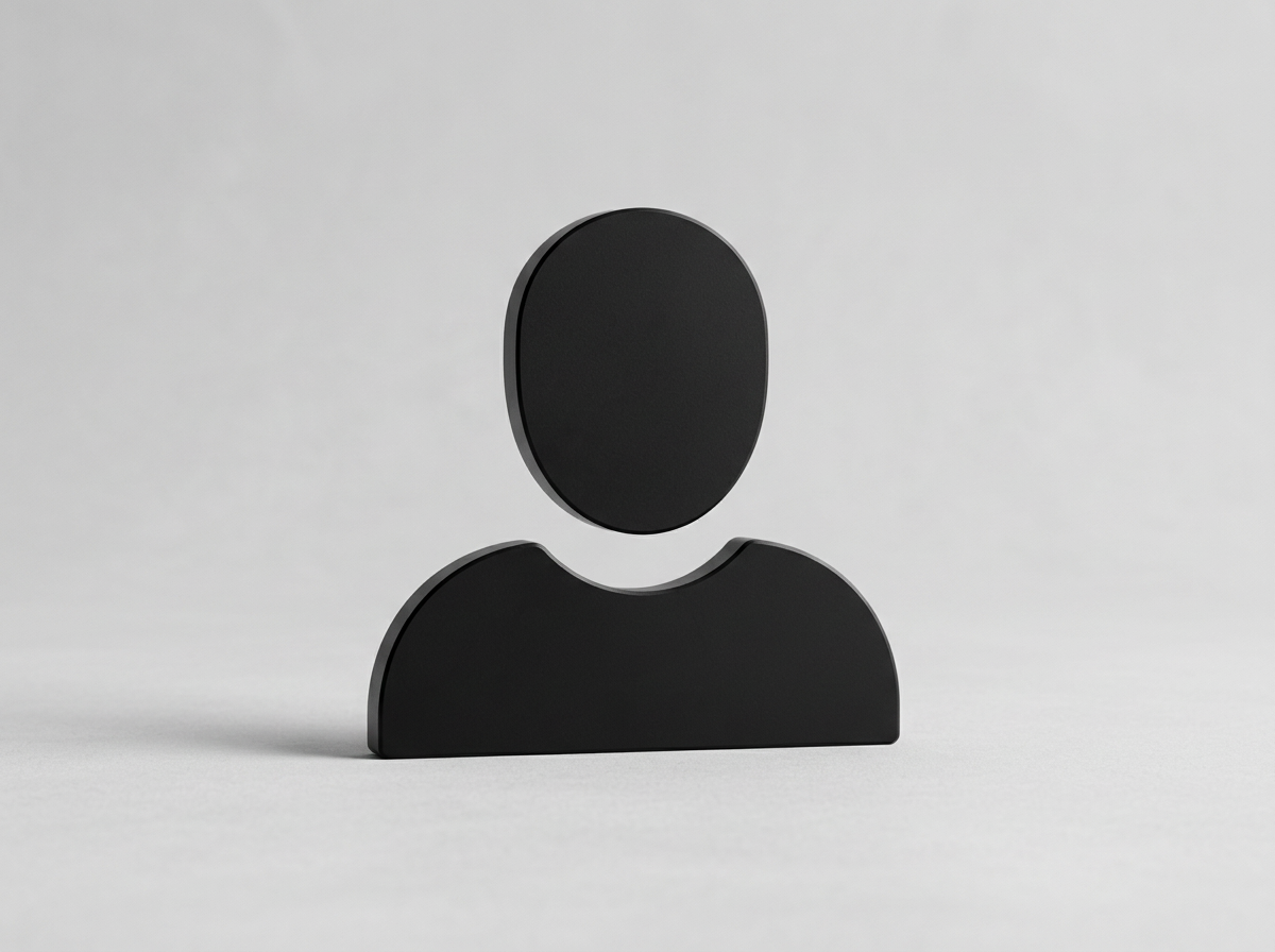 Black silhouette of a person icon on a light gray background.