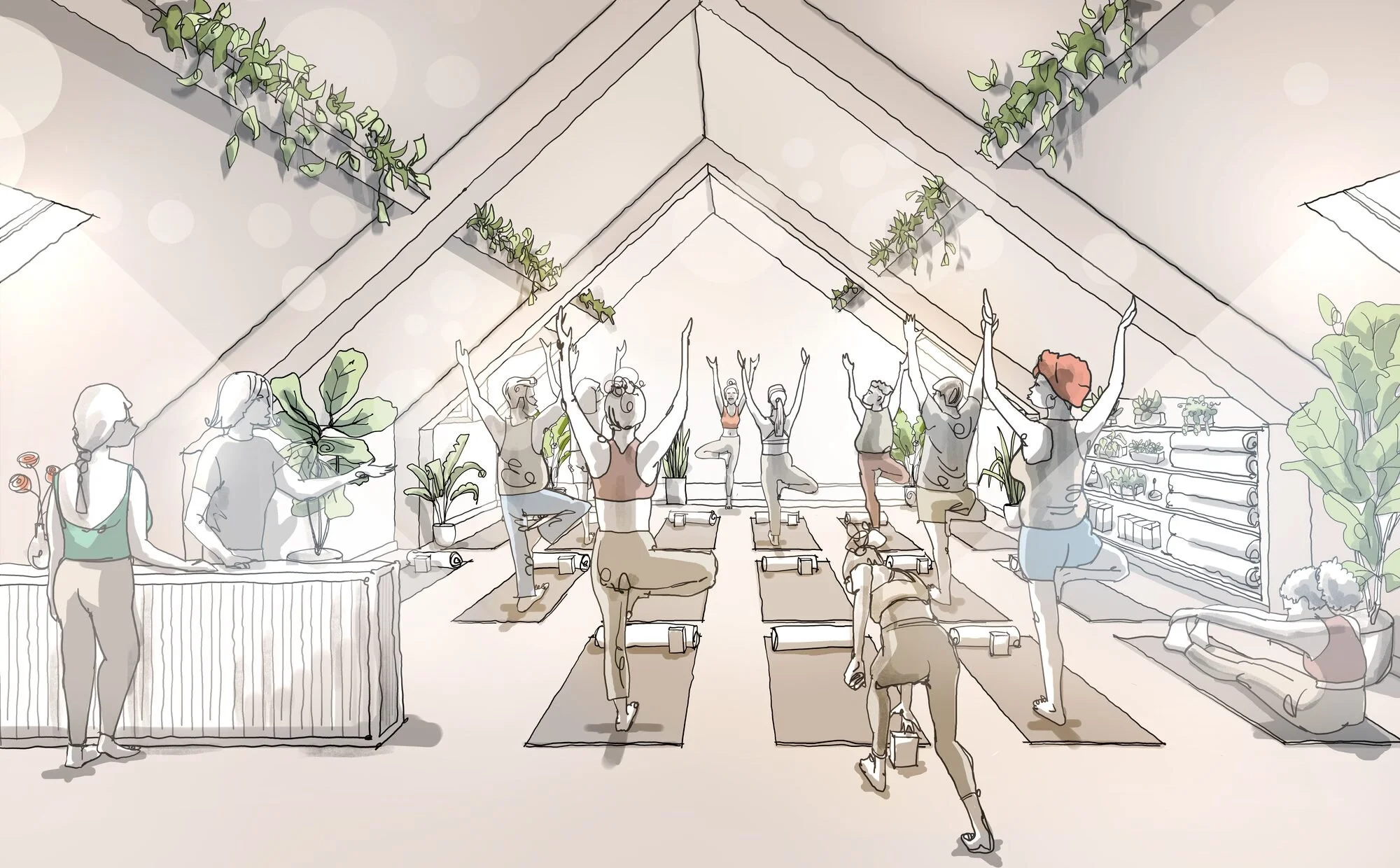 A purpose-built movement studio for yoga, Pilates, fitness, dance, tai chi, and more.