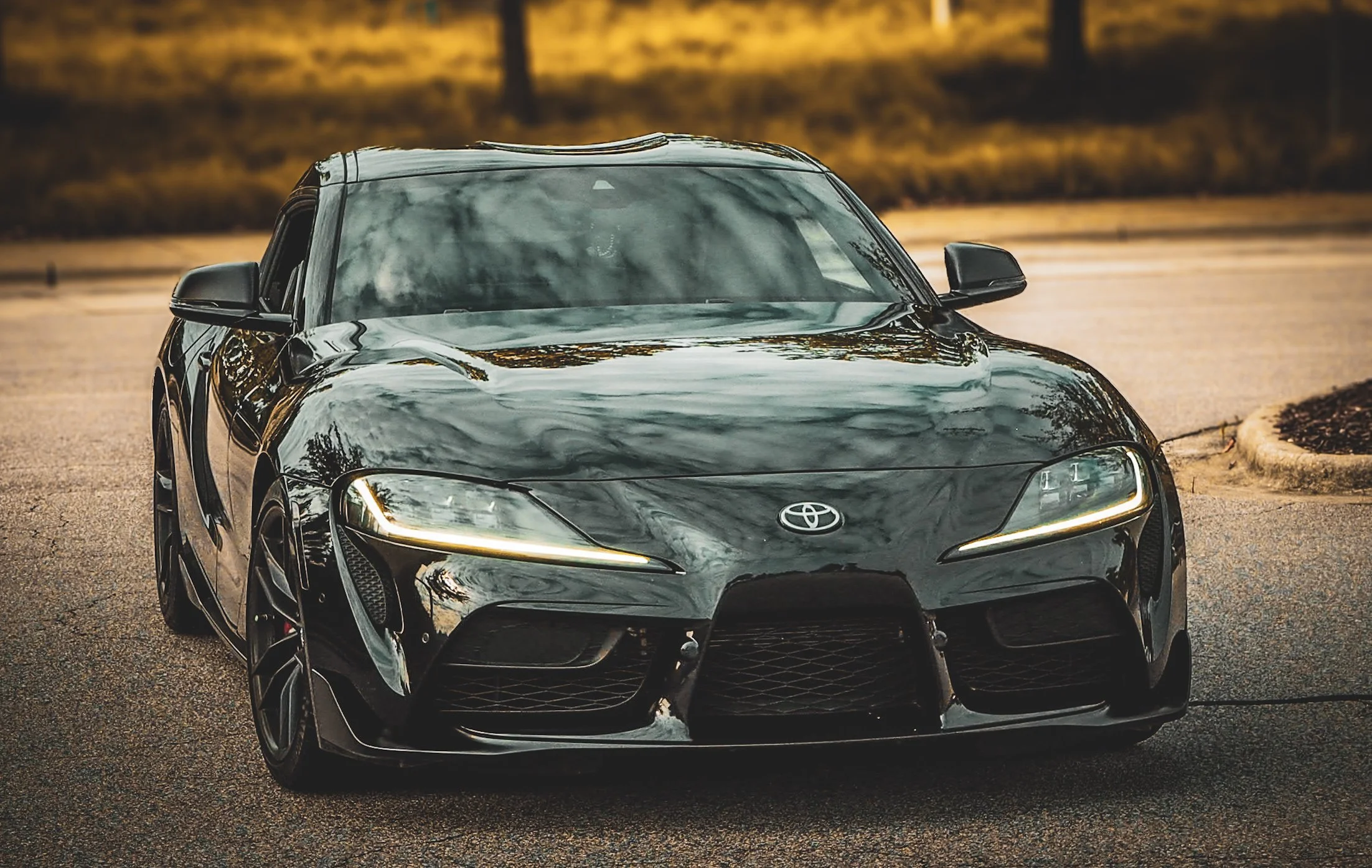 A black Toyota sports car. Car Show. 