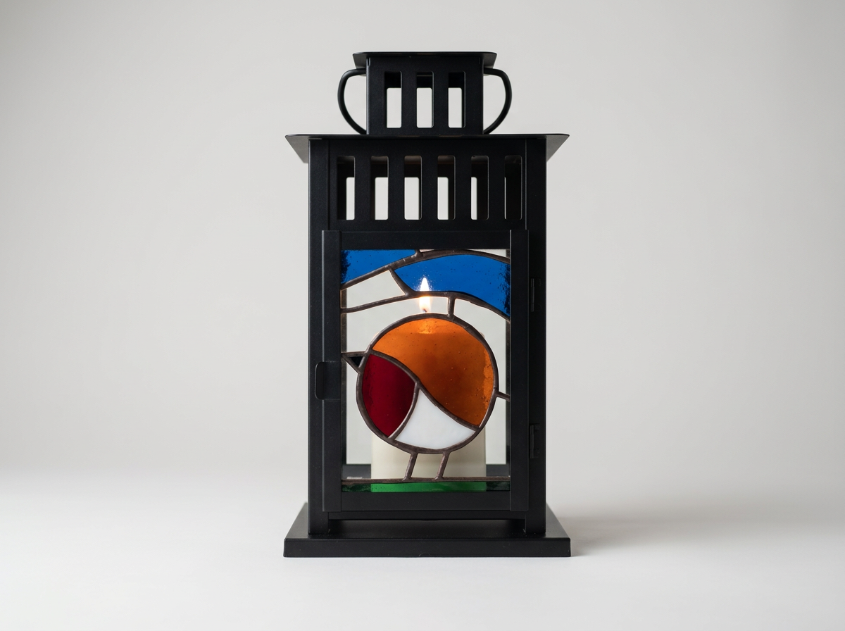 Stained Glass Lantern - Robin