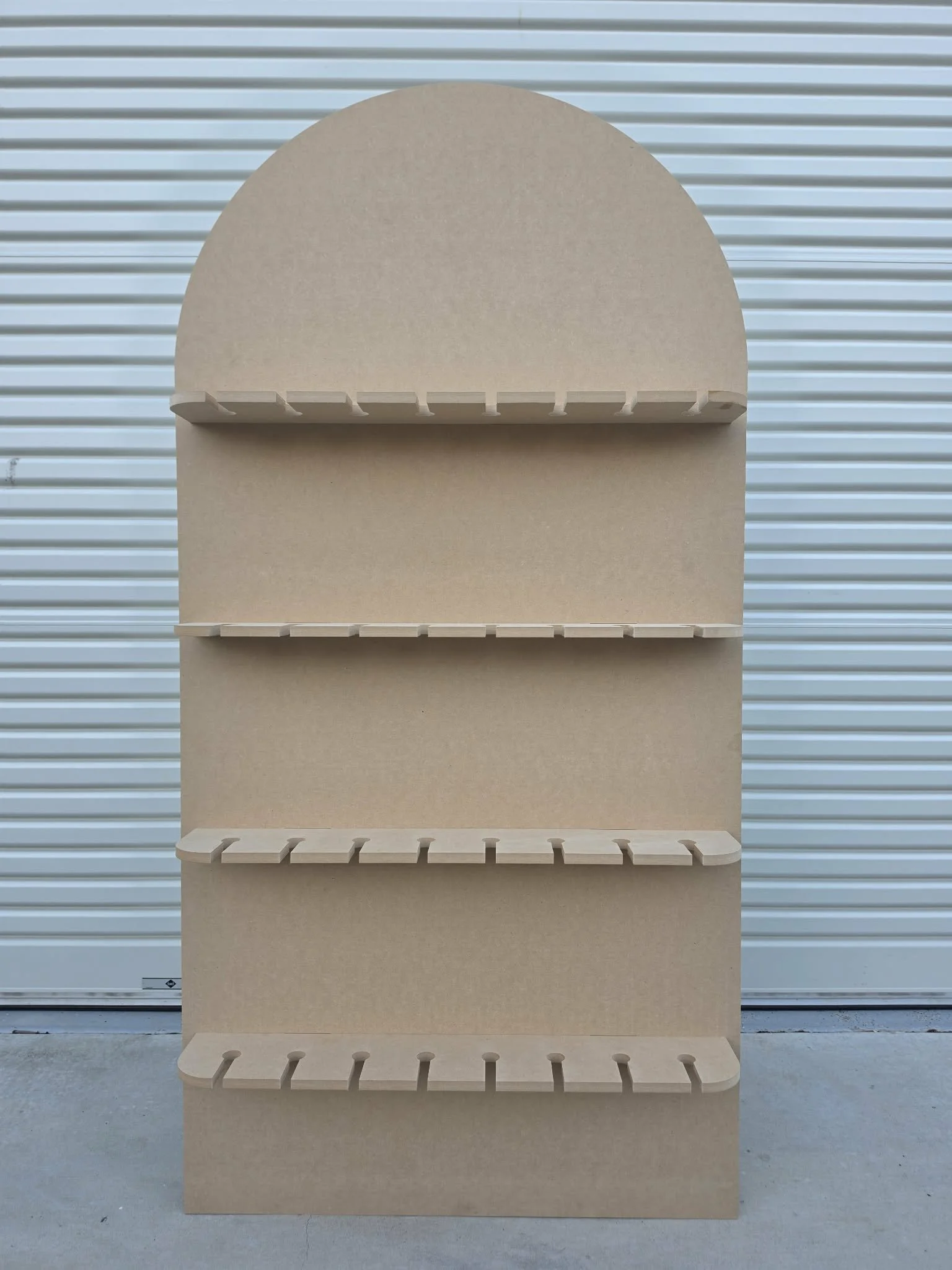 Backdrop with shelves - removable plain shelves or wine/champagne flute shelves
