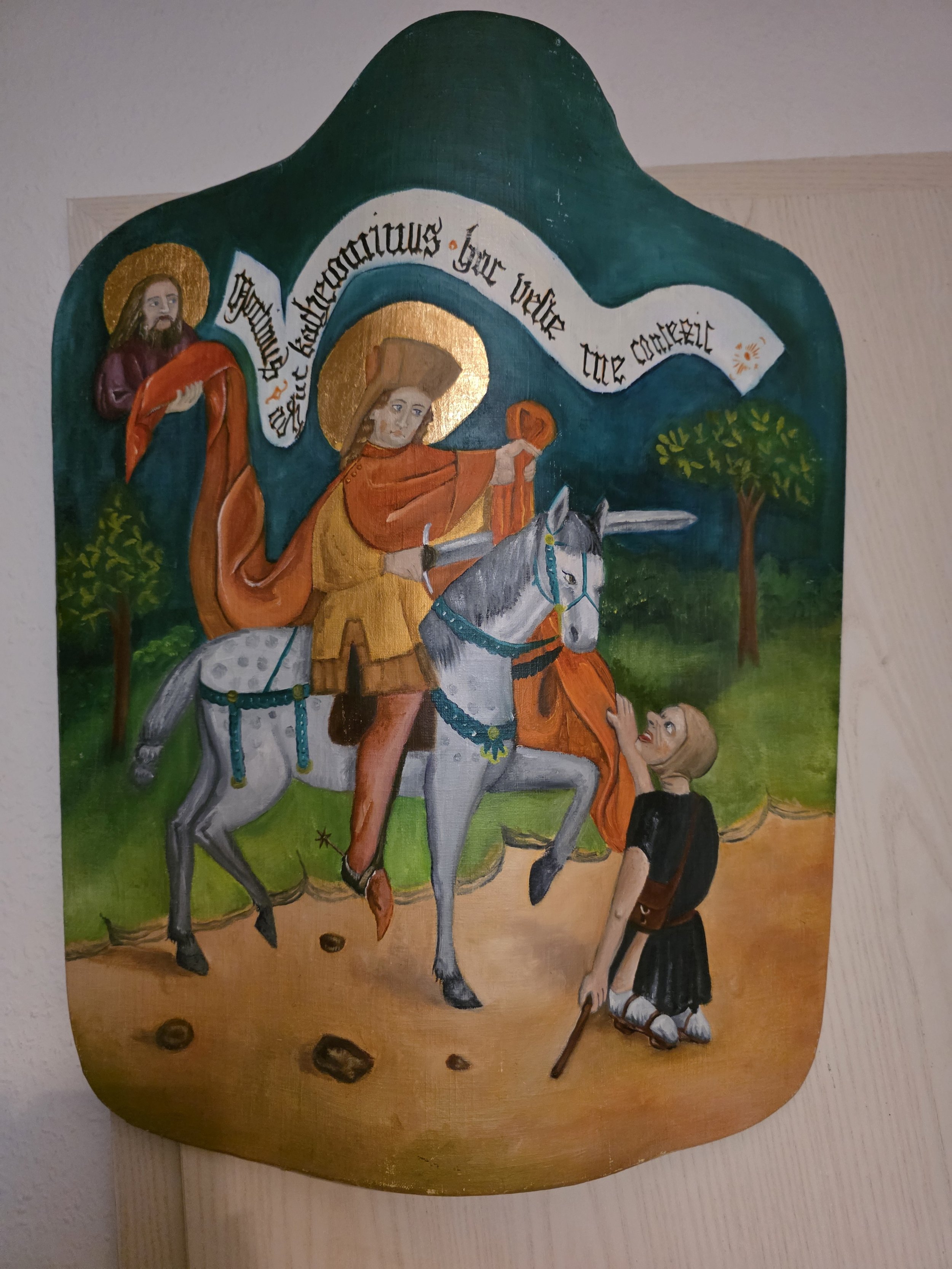 Pavese mit Motiv des Heiligen Martins und der Mantelteilung