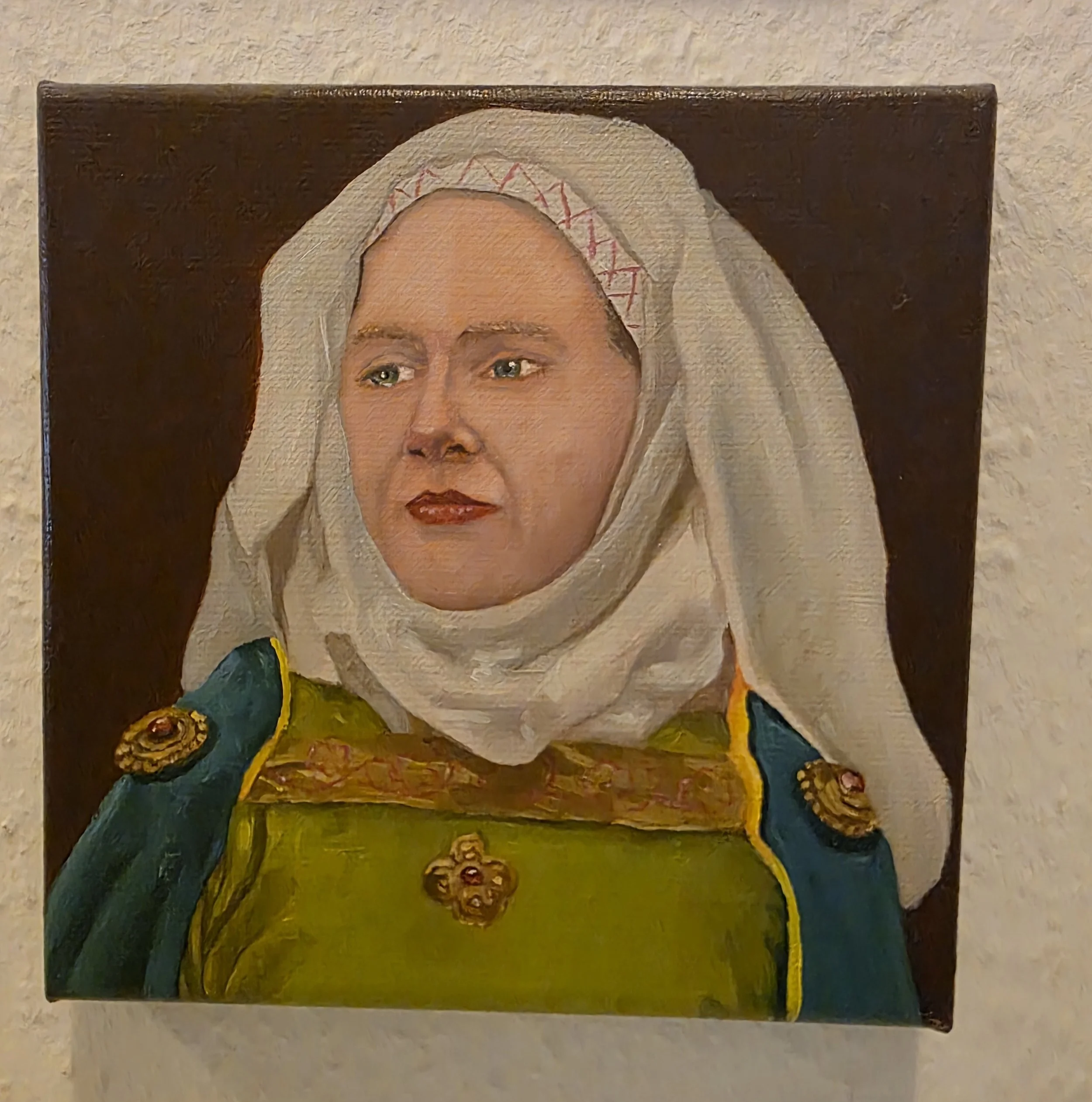 Selbstporträt nach eigener Fotoreferenz, Kleidung 13. Jahrhundert
