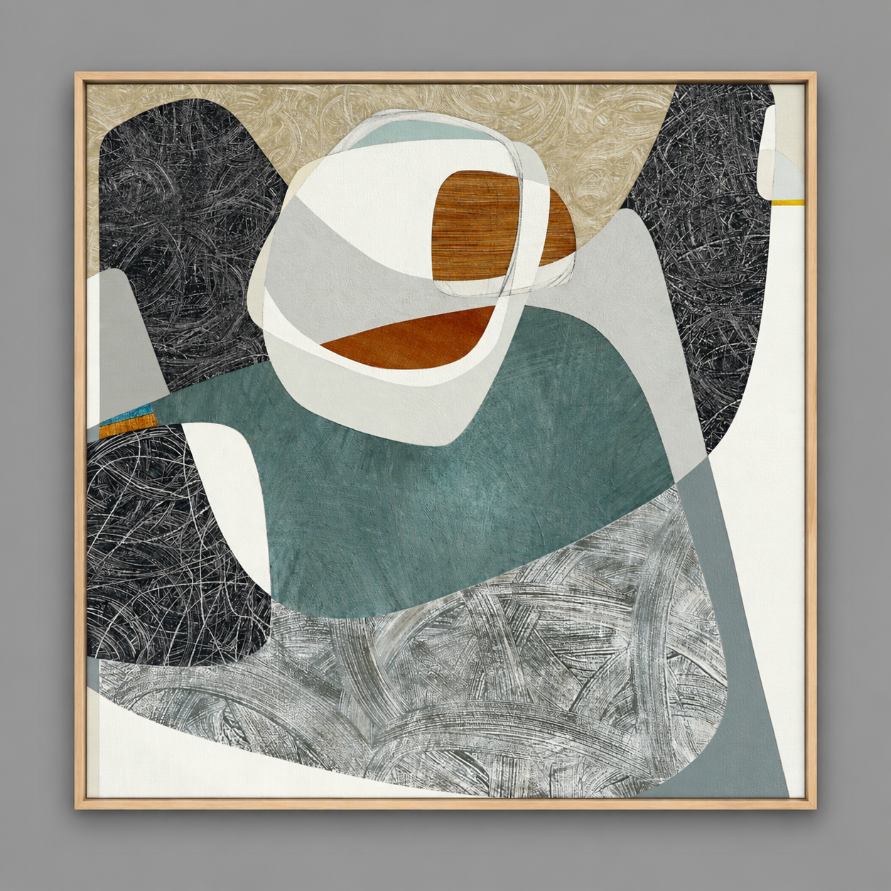 BRAIDED RIVER 65 x 65 cm | mixed media on panel with high gloss epoxy resin | SOLD