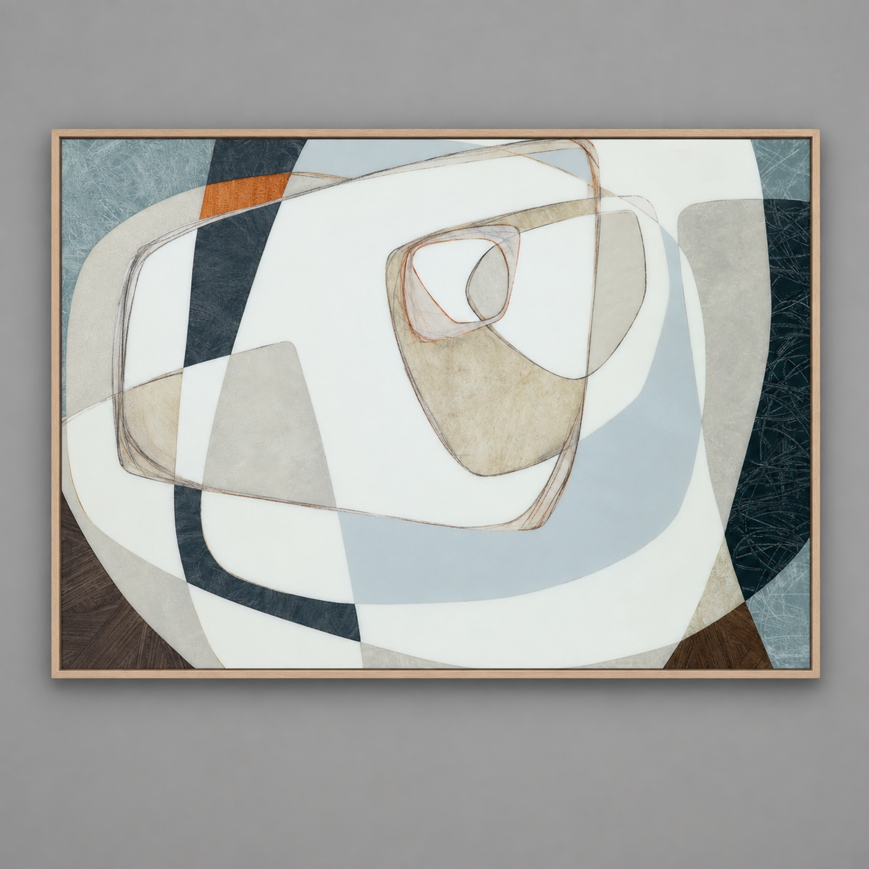 GEOMETRY OF A QUIET TIDE 90 x 65cm  | mixed media on panel with high gloss epoxy resin | 