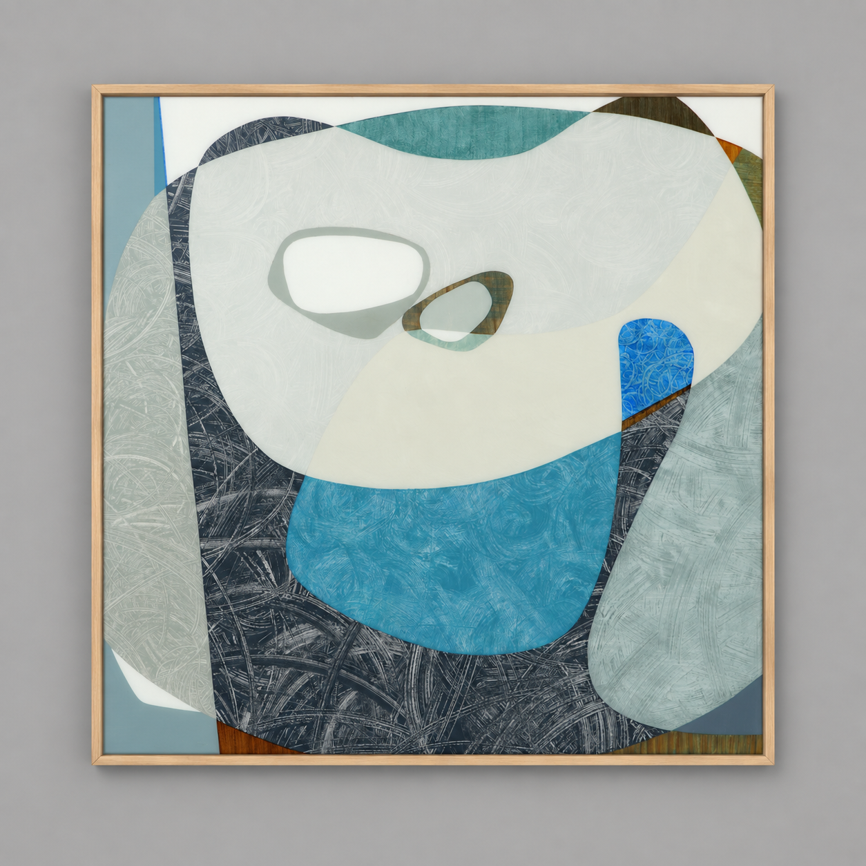 Salt Water Lake Beyond Lantic  | 70x70 | mixed media on panel with high gloss epoxy resin 