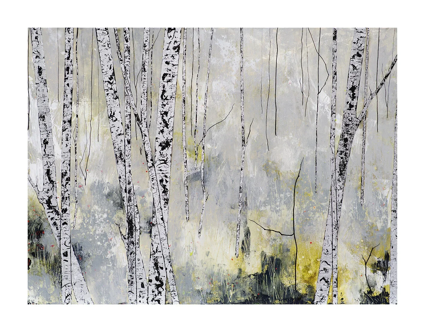 ASHDOWN FOREST | 102x76cm | mixed media on canvas with silver leaf | SOLD