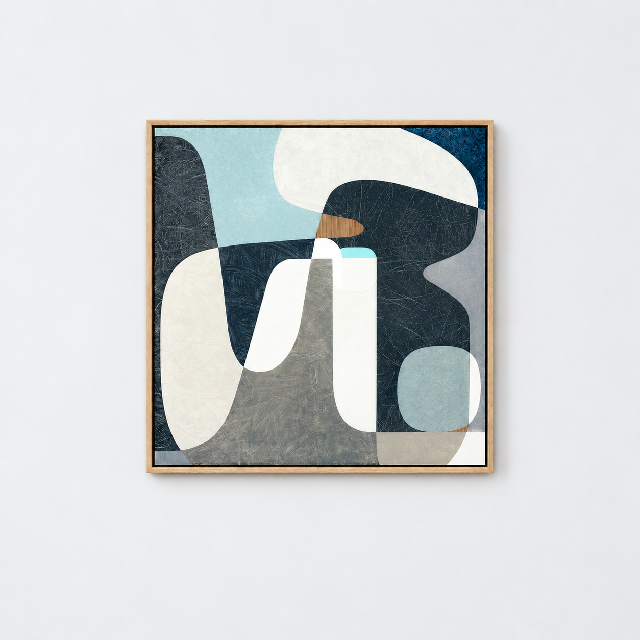 PORCELAIN SKY FORESHORE | 70x70cm | mixed media on panel with high gloss epoxy resin | 