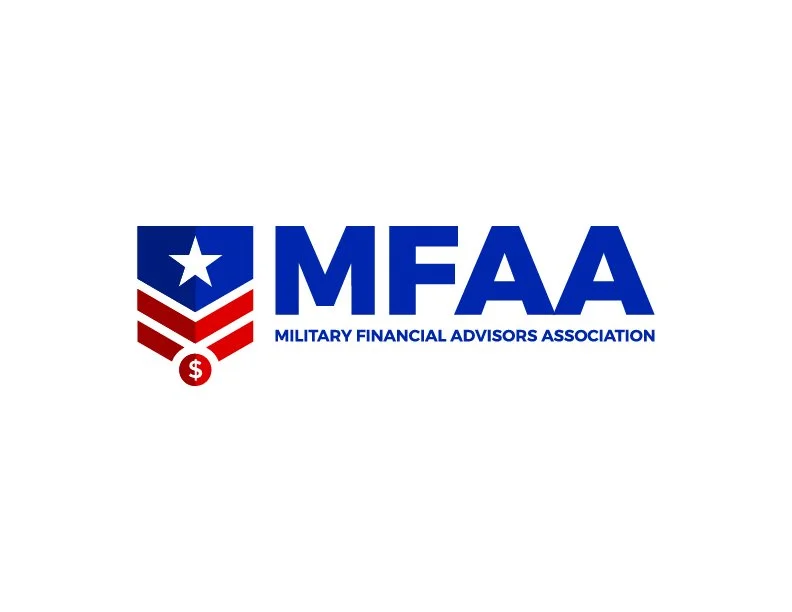 Logo of the Military Financial Advisors Association (MFAA) with a shield, star, and dollar sign.