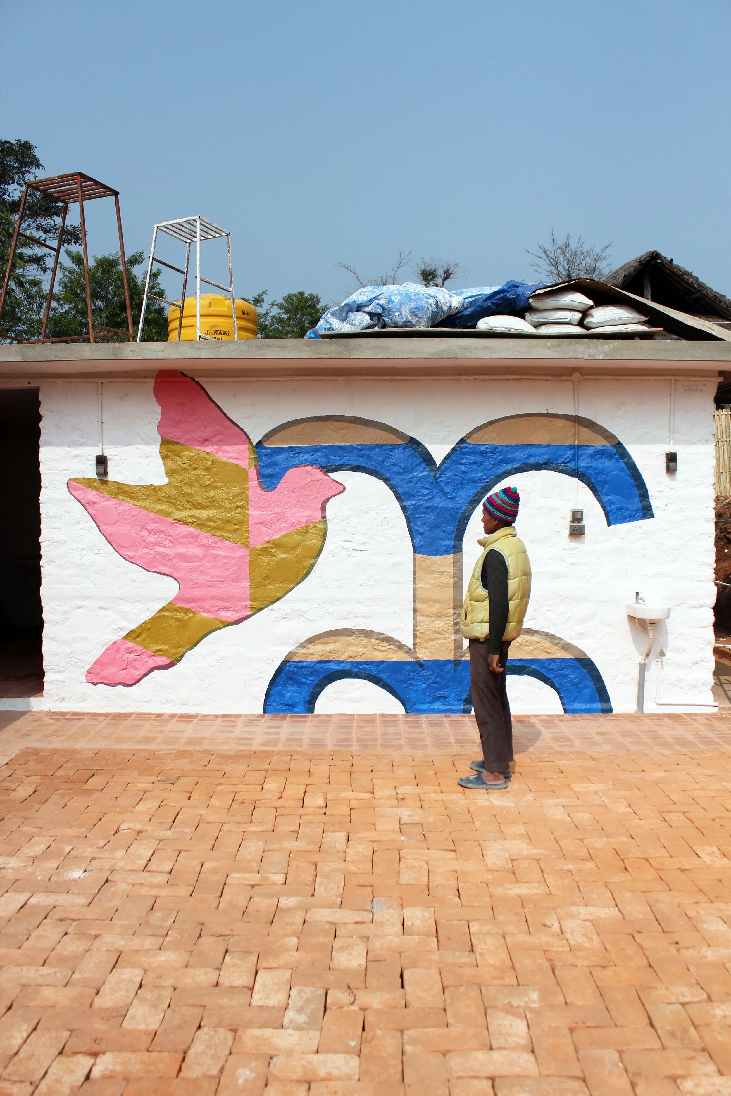 Nepal, Nepali man, mural