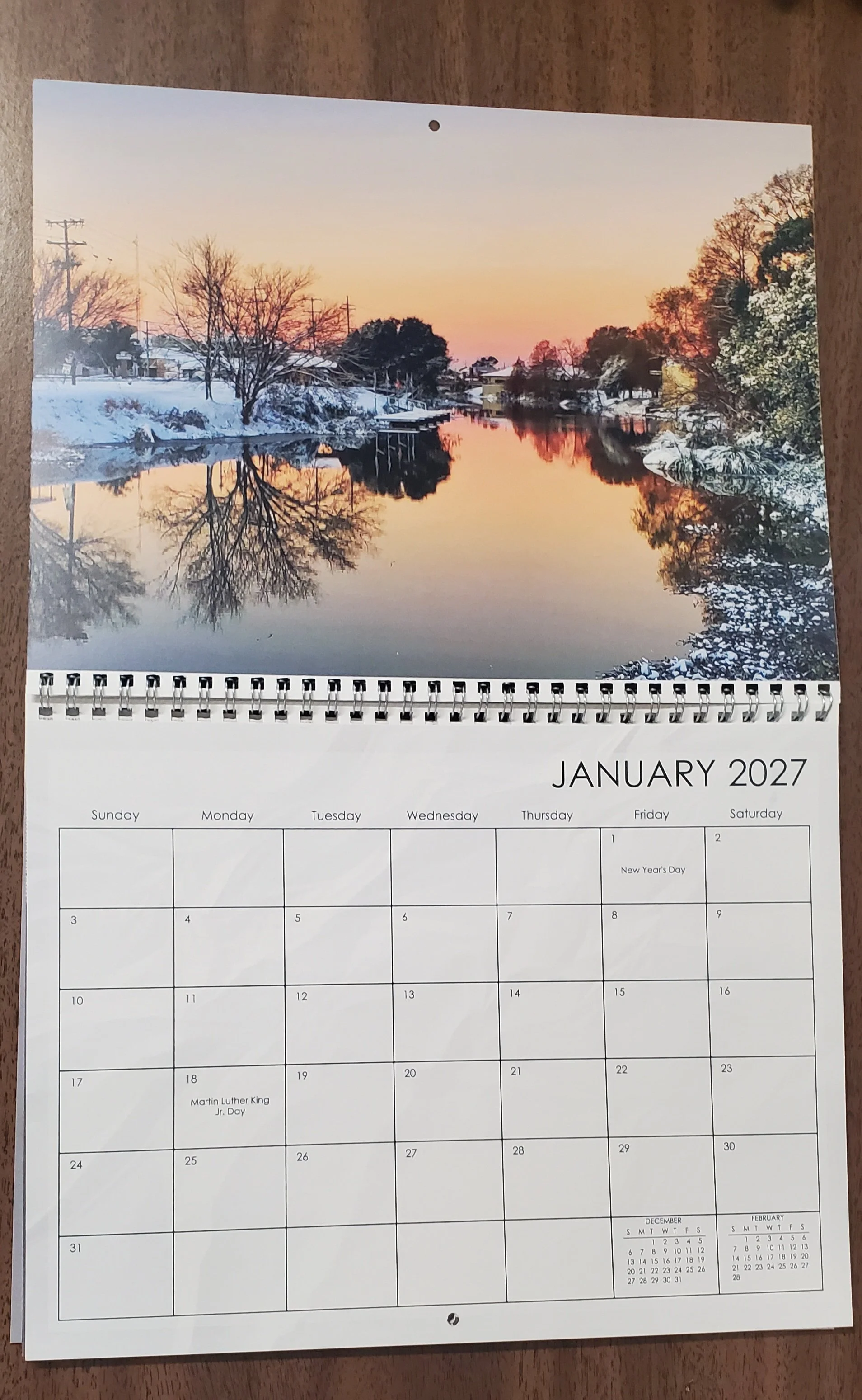 2027 Wall Calendar - Sunrise