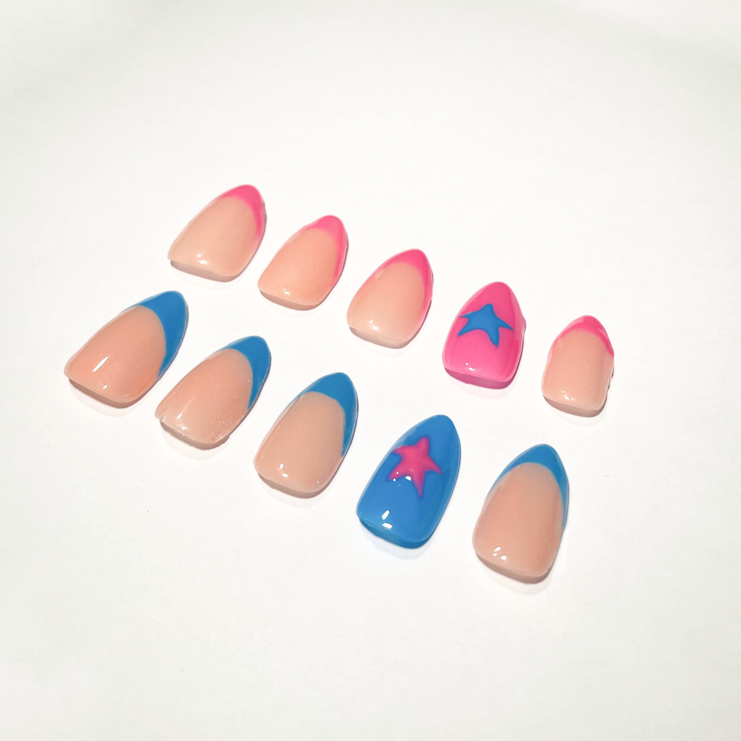 Pink and Blue French Tips