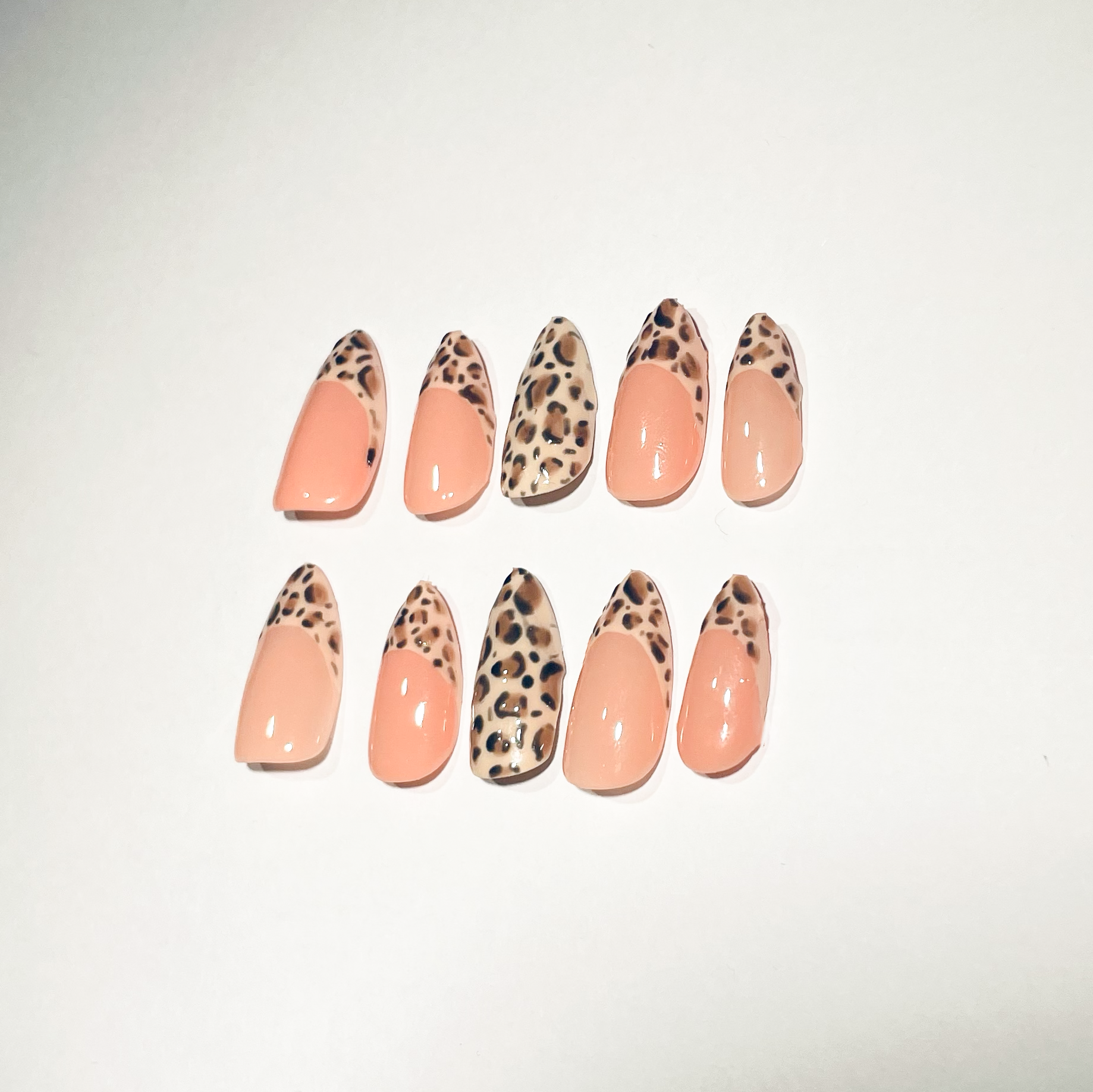 Cheetah Print French Tips