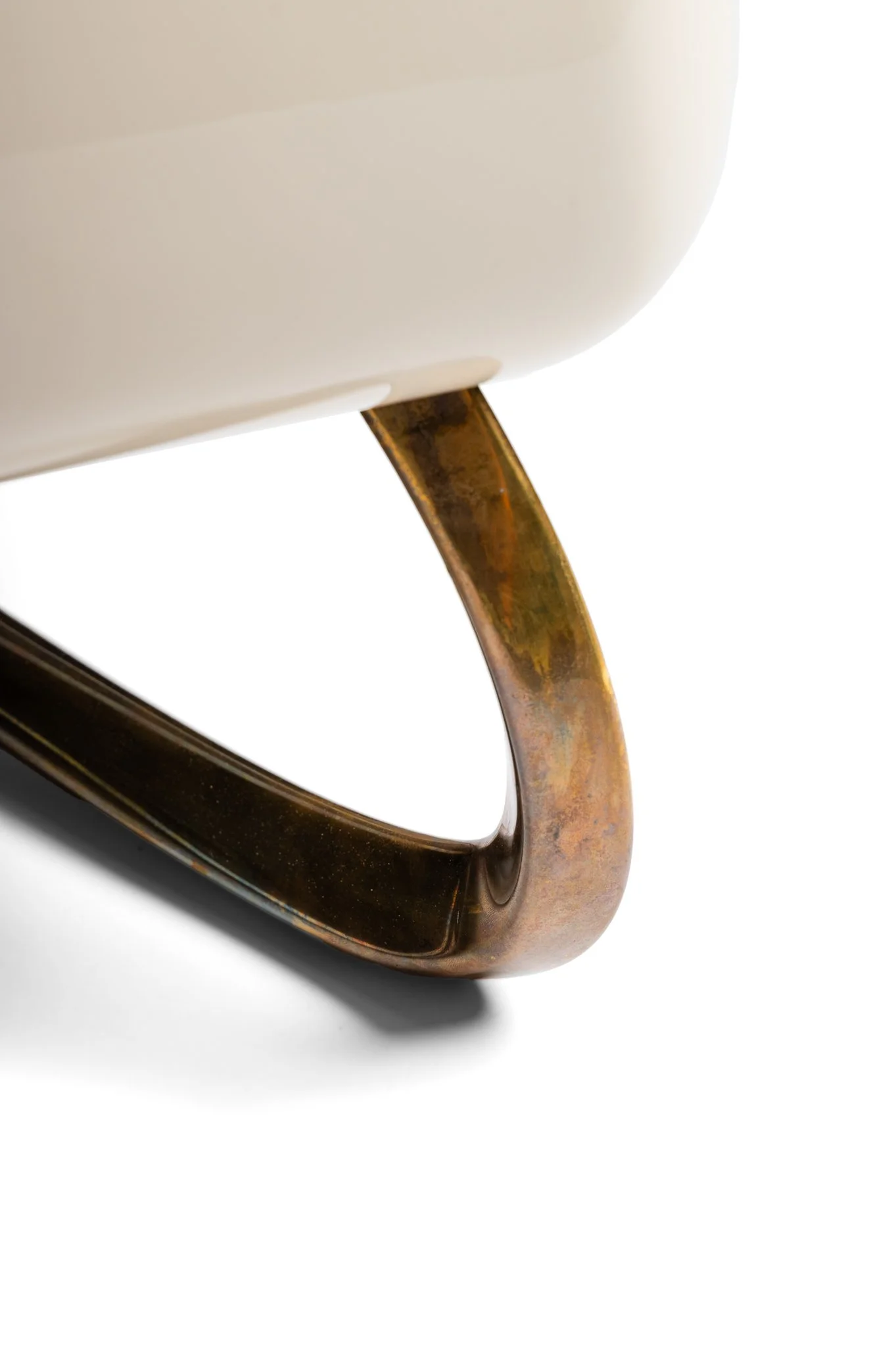 Rosetta Daybed in high-gloss ivory, ziricote and full-grain Ruby leather.