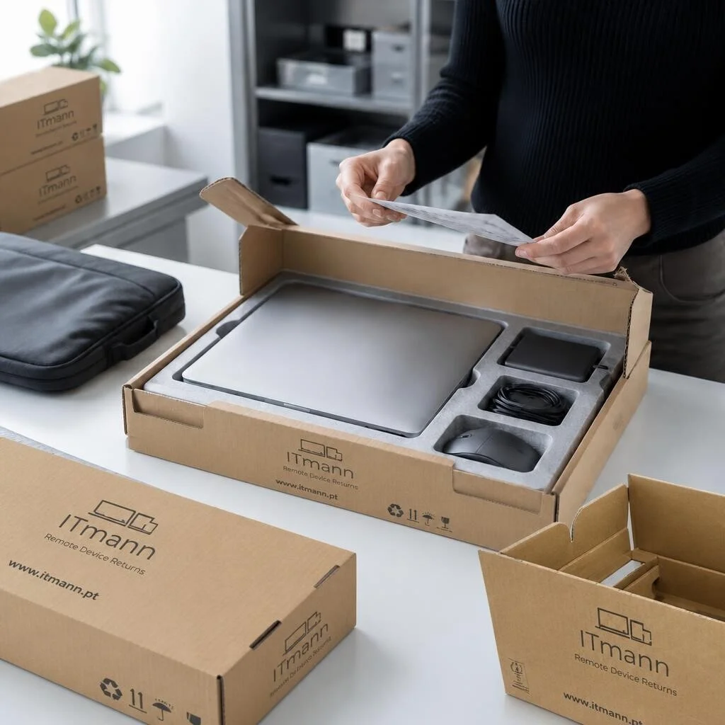 IT equipment getting ready for shipping for onboarding an employee