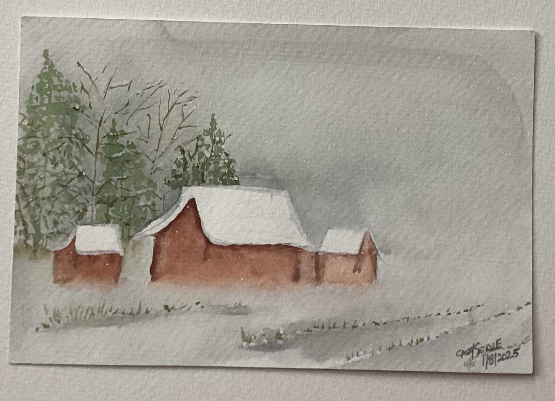Snowy Red Barns