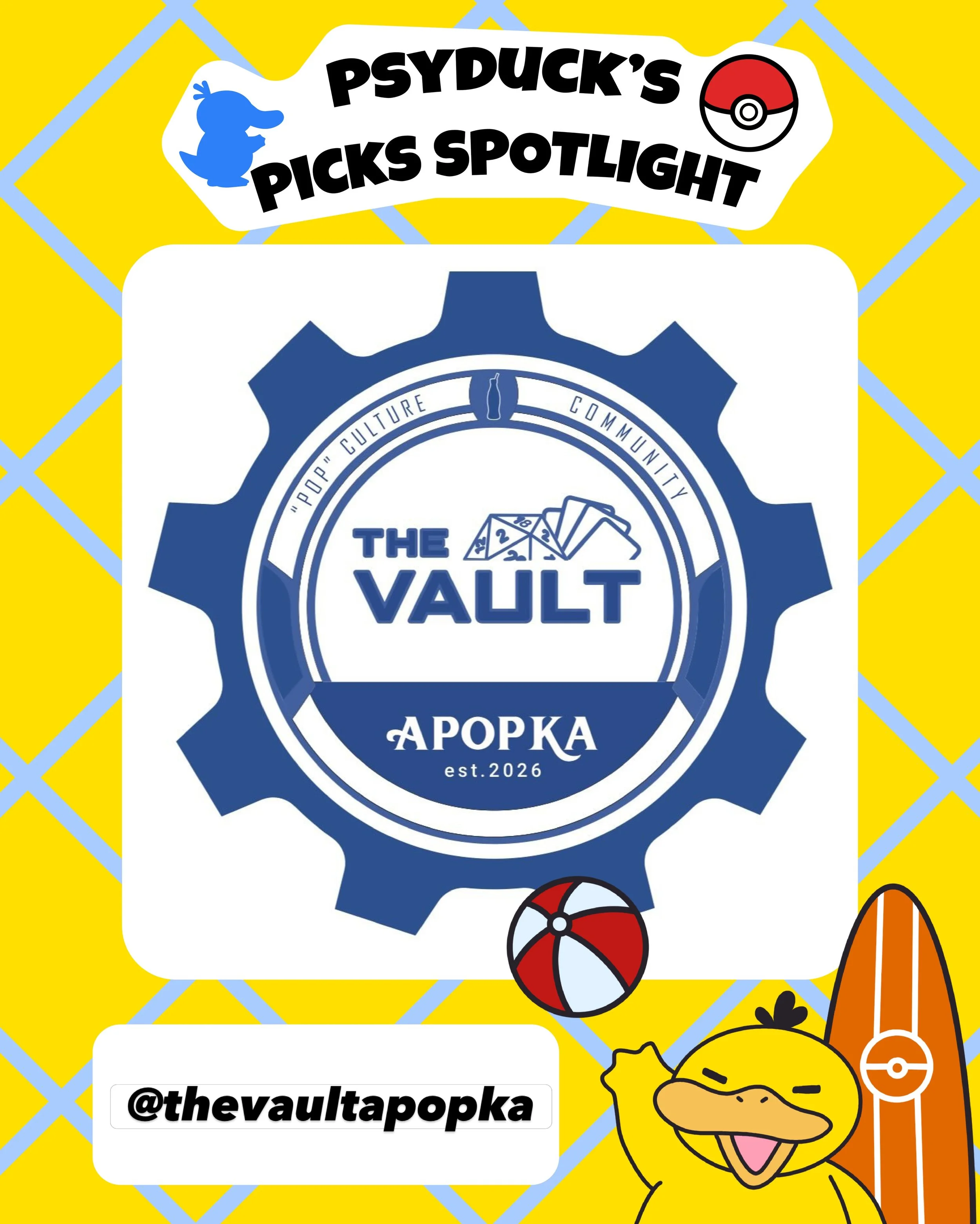 Meet the vendors that Psyduck picked. 
@thevaultapopka 
#supportlocalartists #market #thecreativegrovemarket #clermont