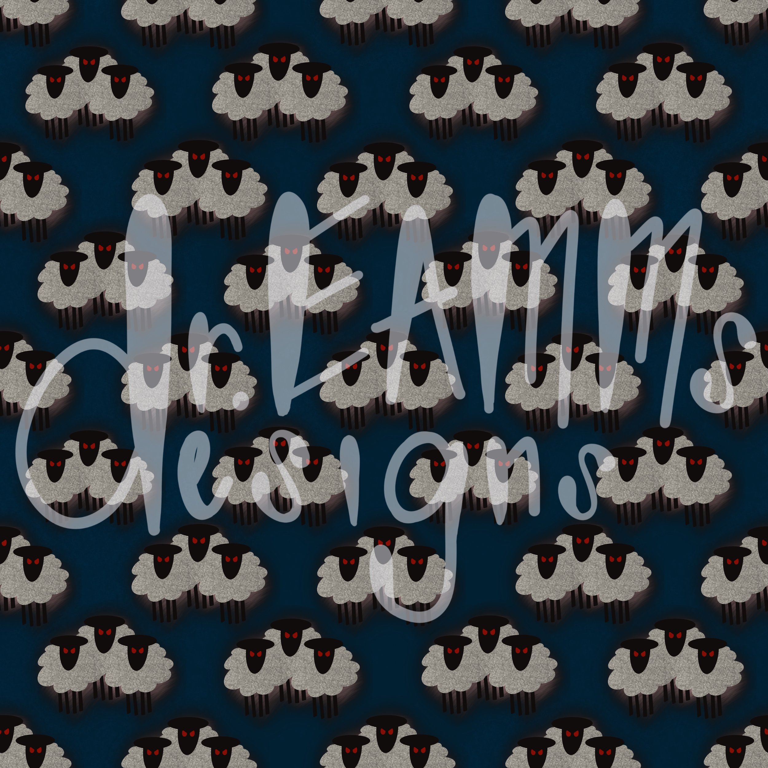 Nightmare Sheep Seemless Pattern