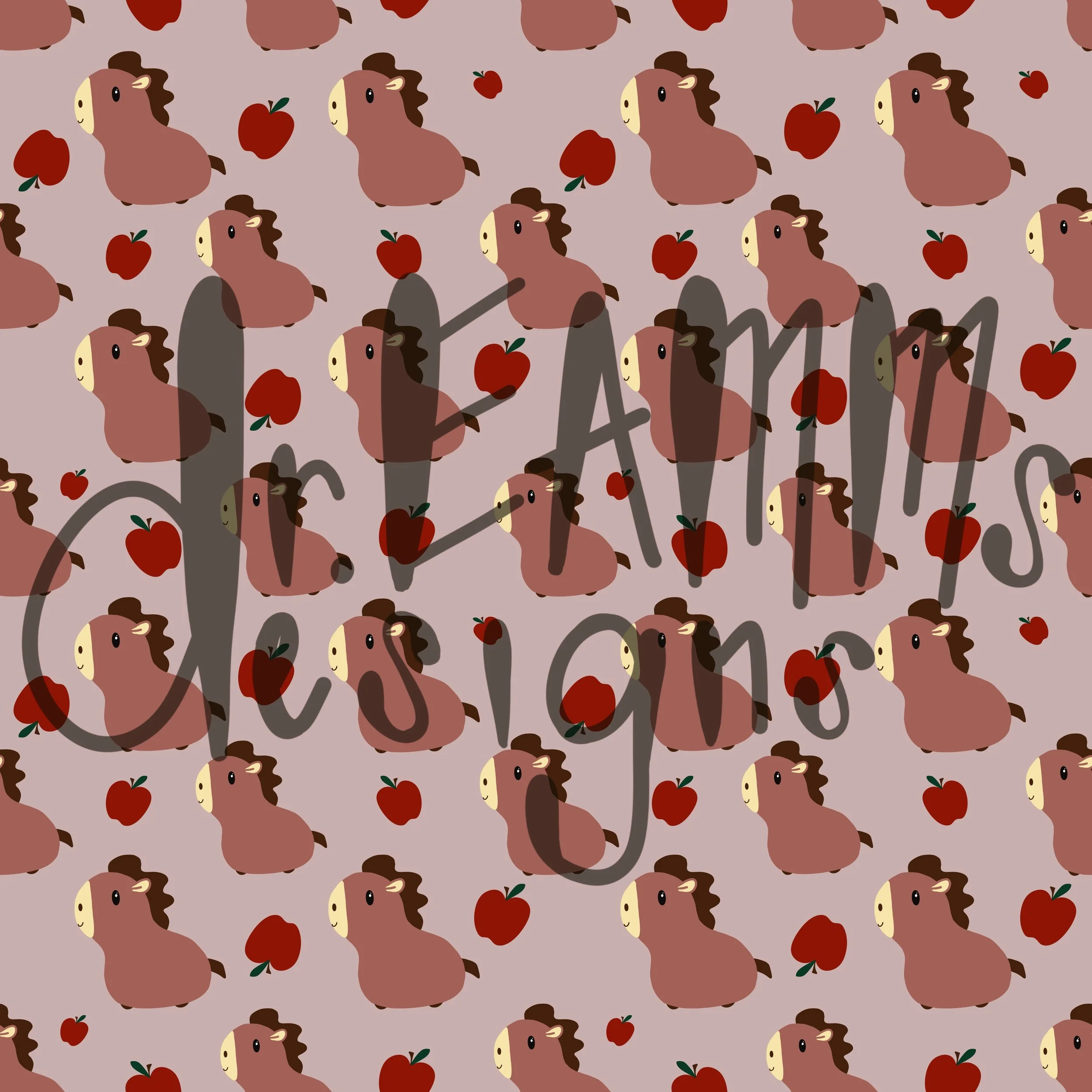 Pink Horse Seamless Pattern