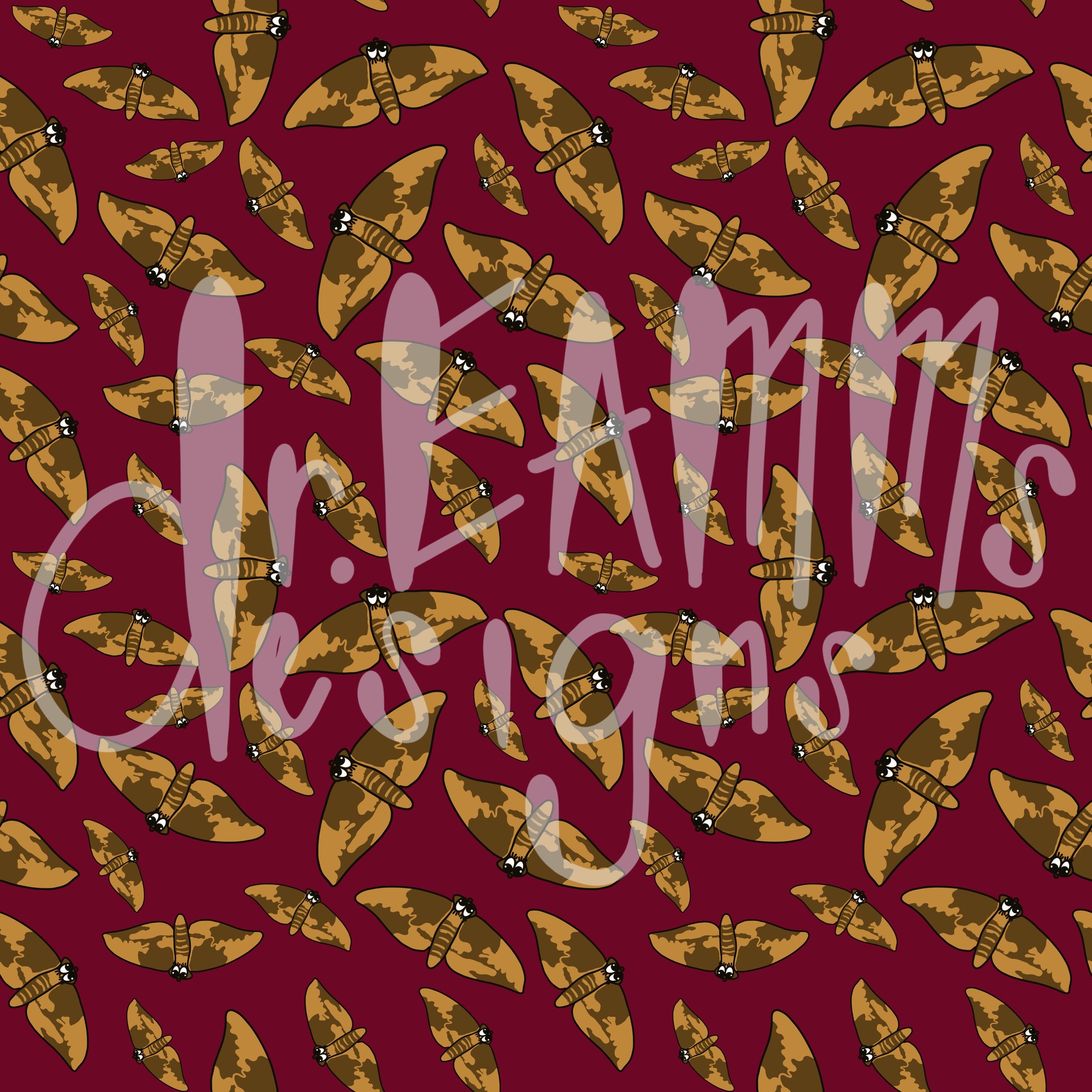 Happy Moth Non-directional Seamless Pattern
