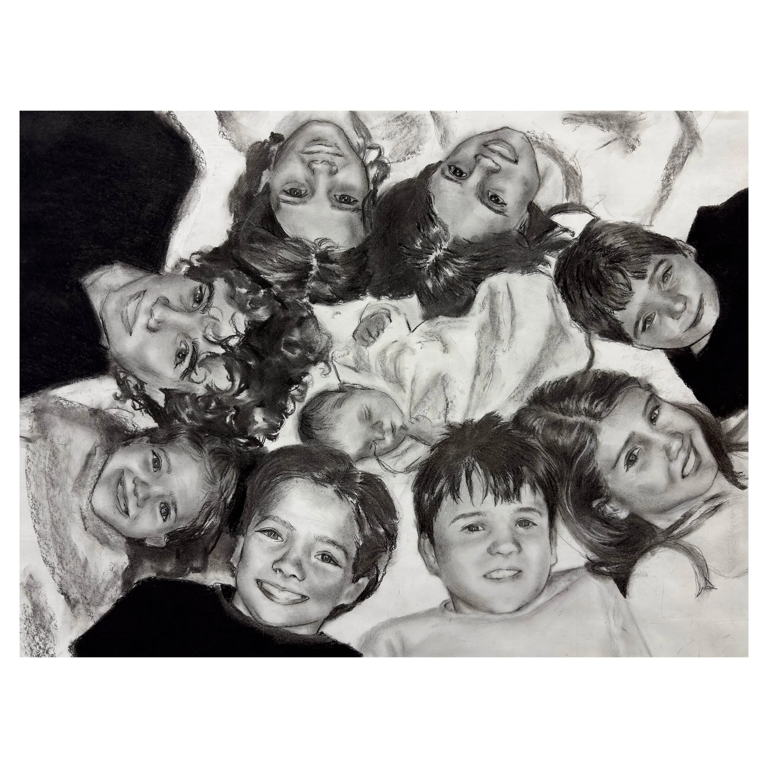 Nine 18x24 Charcoal on Paper 2025