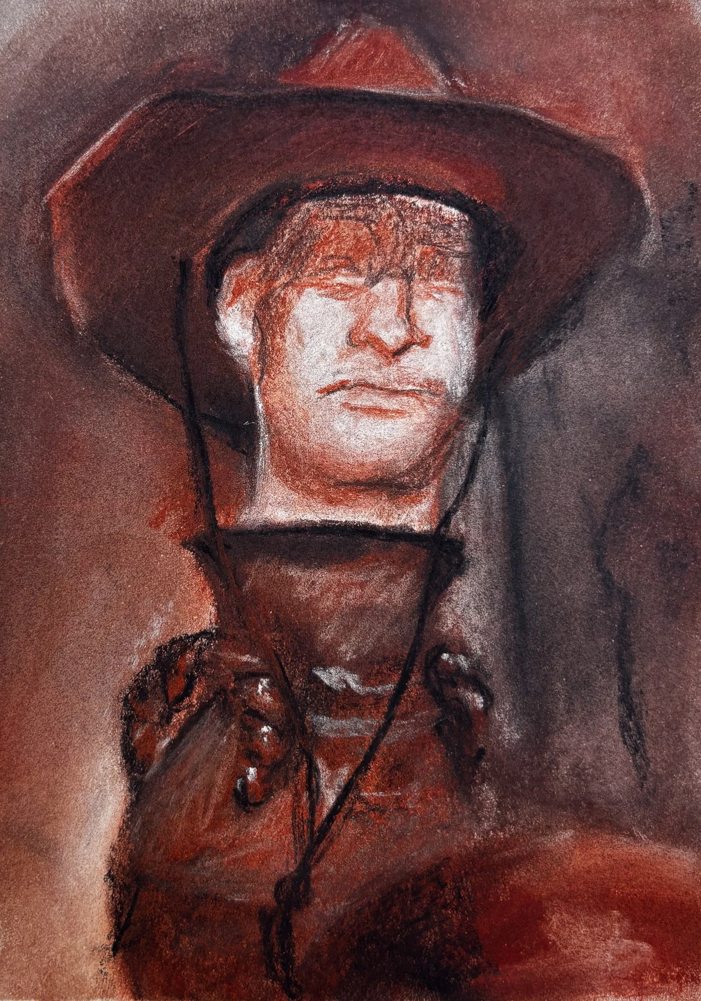 Dress Code (1 of 4) 5x7 Conte Crayon on Paper 2026