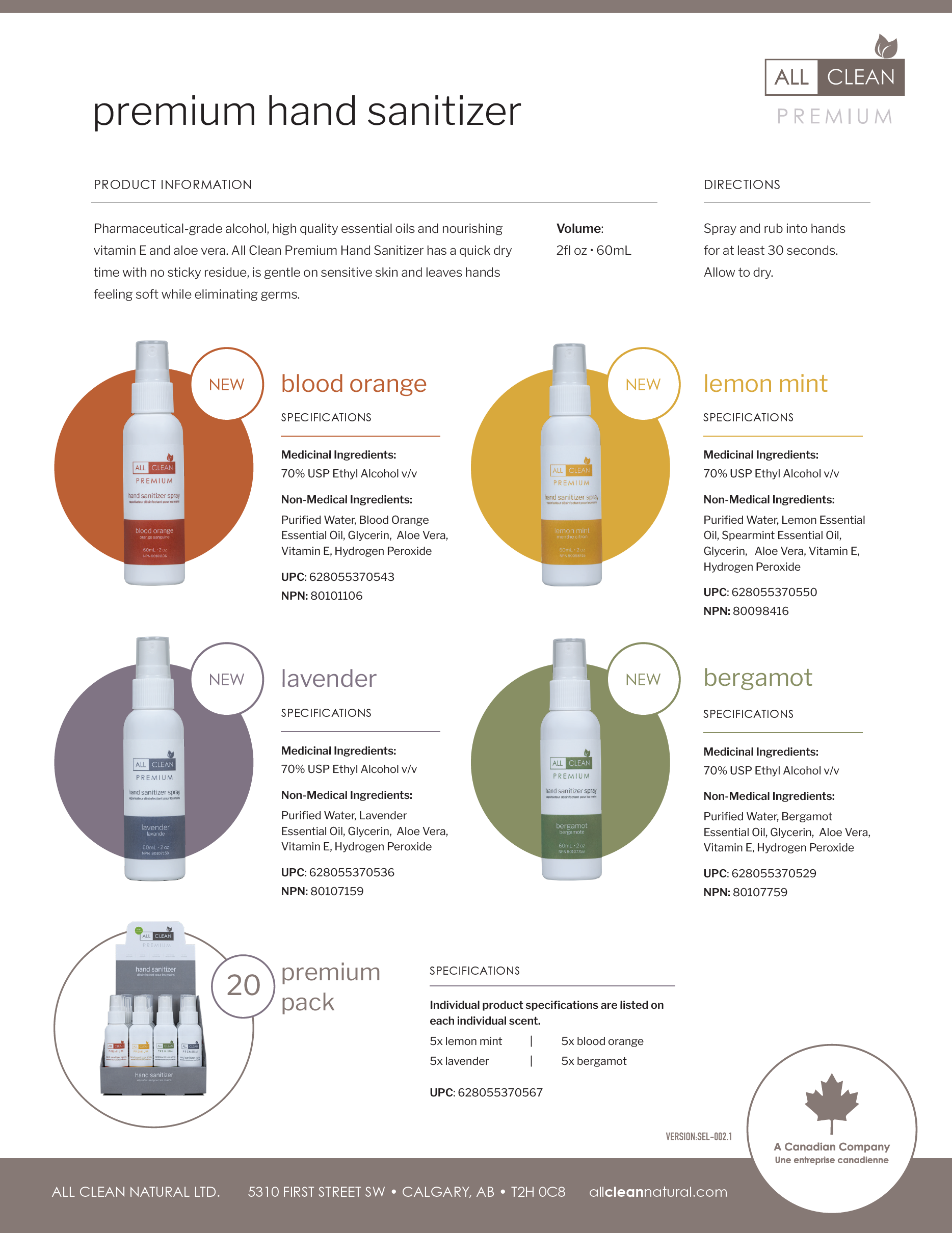 Role: Graphic Design | All Clean Natural sellsheet