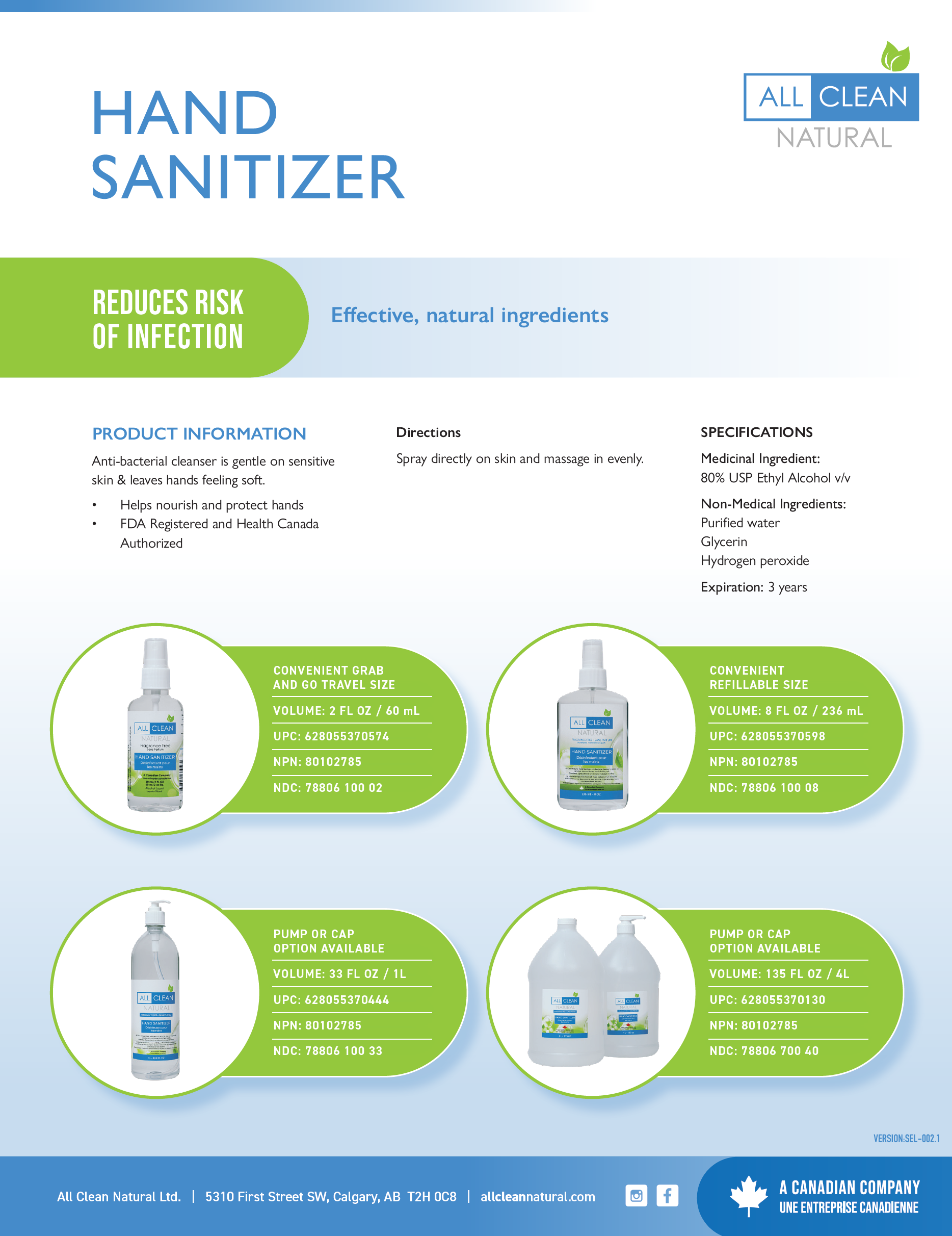 Role: Graphic Design | All Clean Natural sellsheet